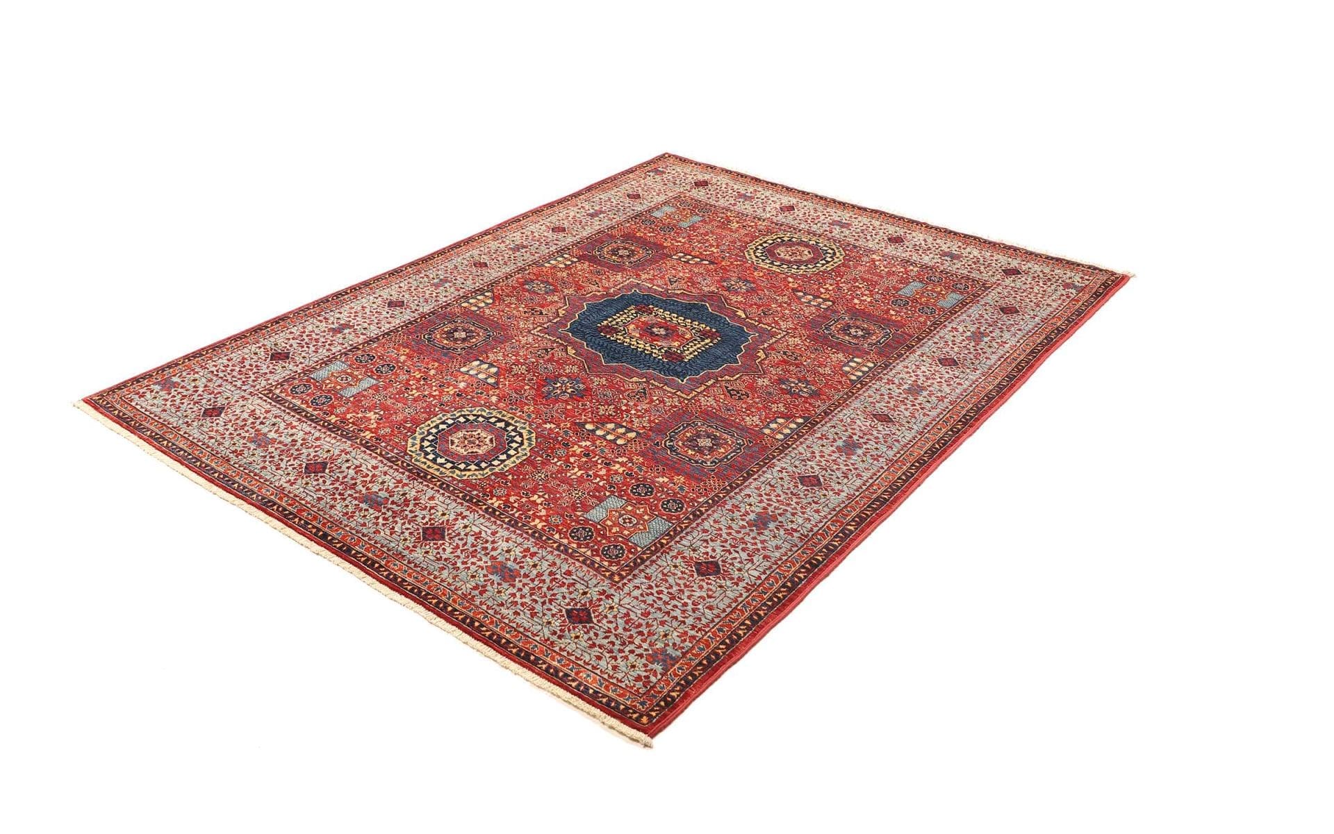 Mamluk Orientteppich 201 x 146 cm – Handgeknüpft, Seide, Wolle