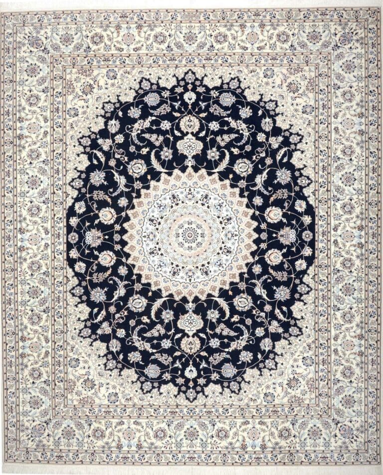 Nain Orientteppich 262 x 310cm, florales Muster, handgeknüpft