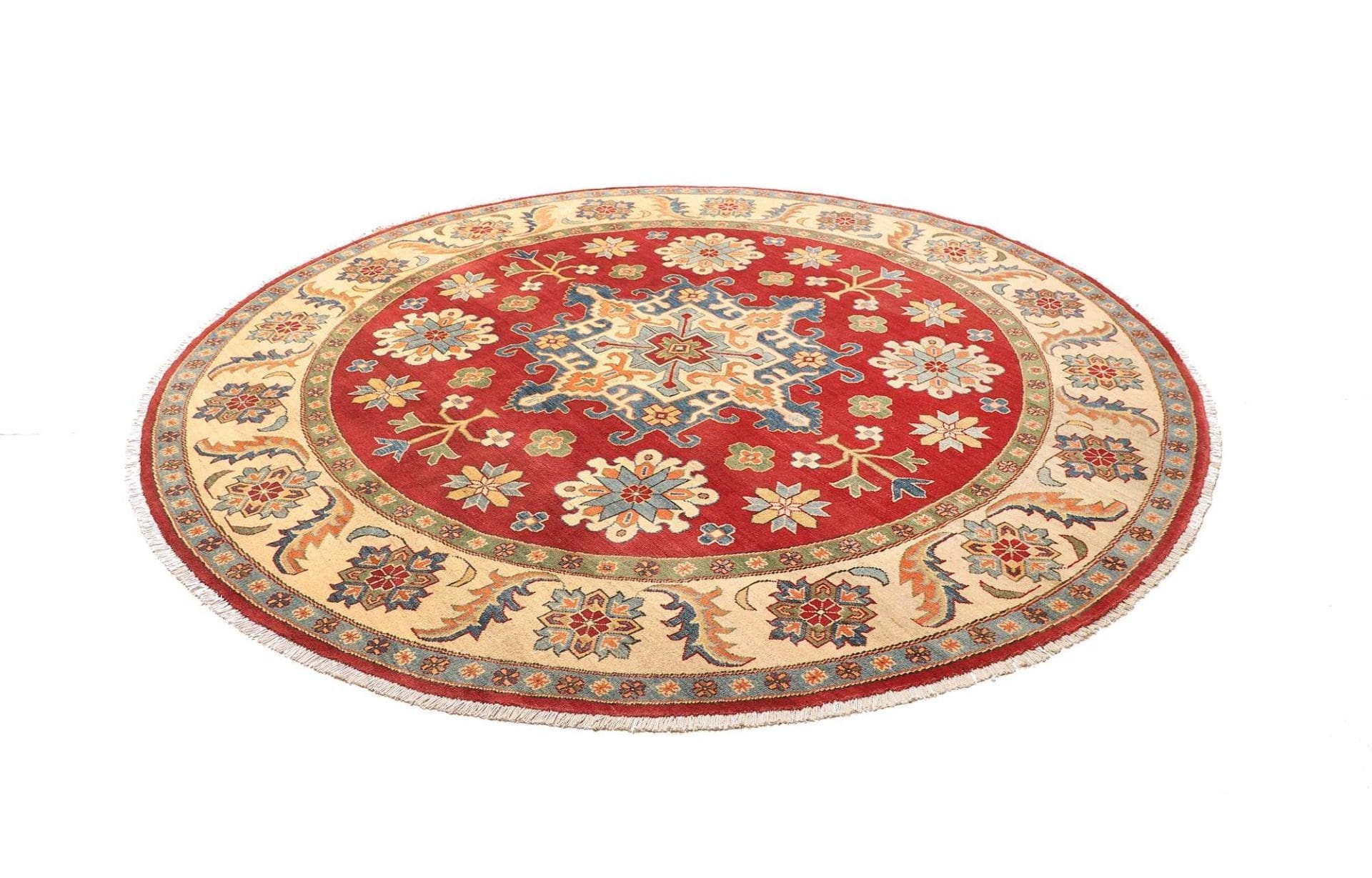 (Verkauft) Kazak Teppich 253 x 250cm | Handgeknüpft | Wolle & Baumwolle