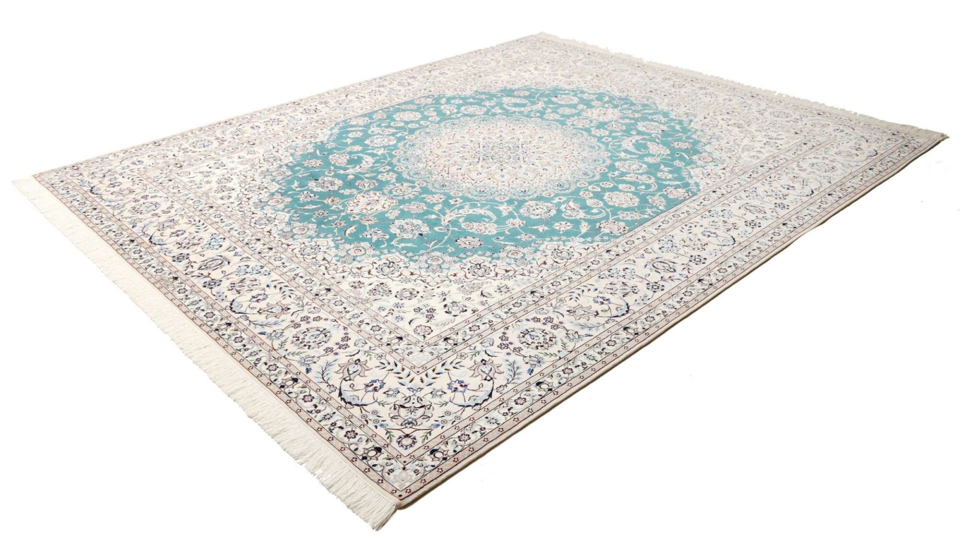 Nain Teppich 262 x 312cm 6La 900K florales Muster, handgeknüpft, Perserteppich H1