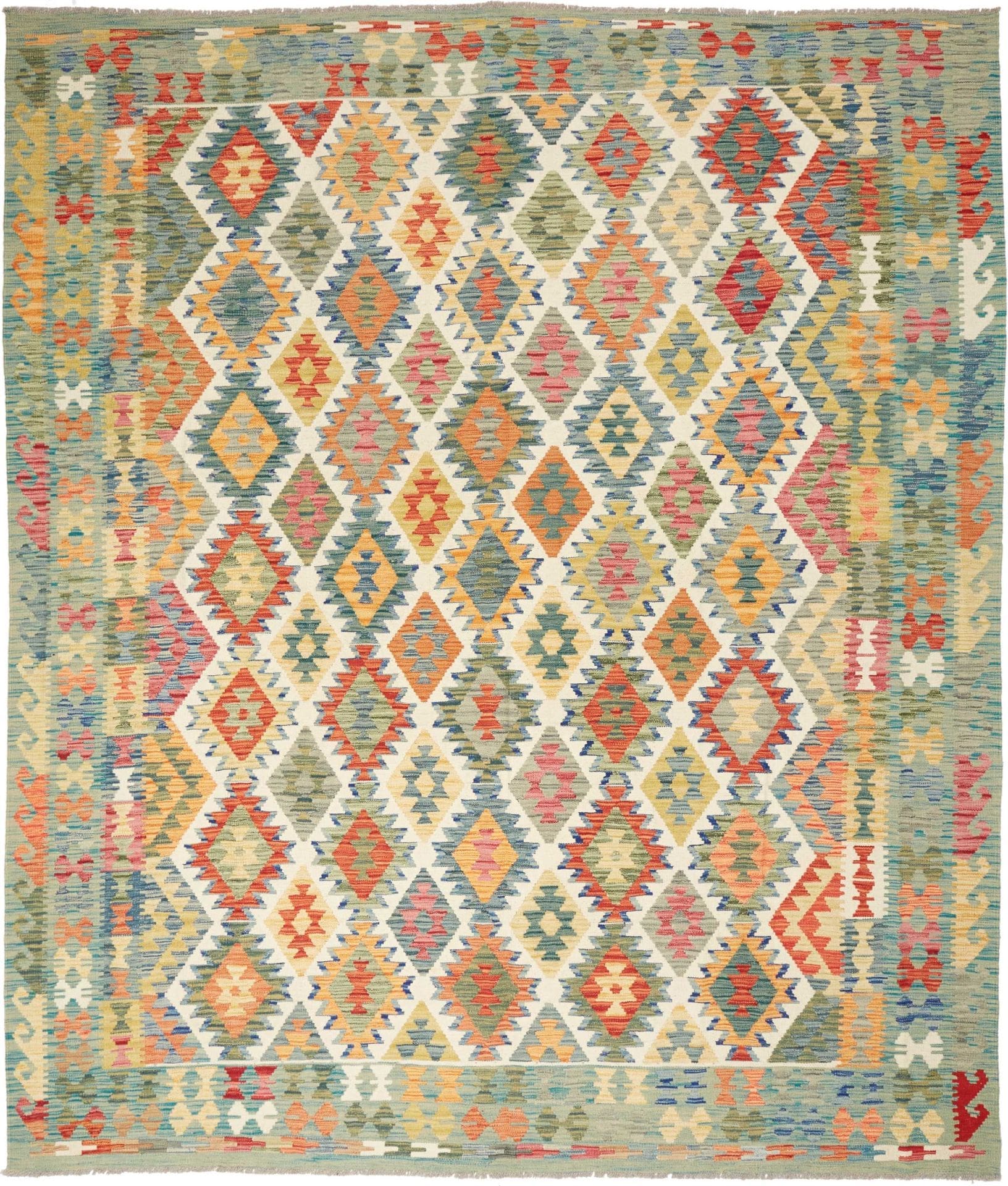 (Verkauft) Orientteppich Kelim 260 x 298cm, Schurwolle, handgewebt