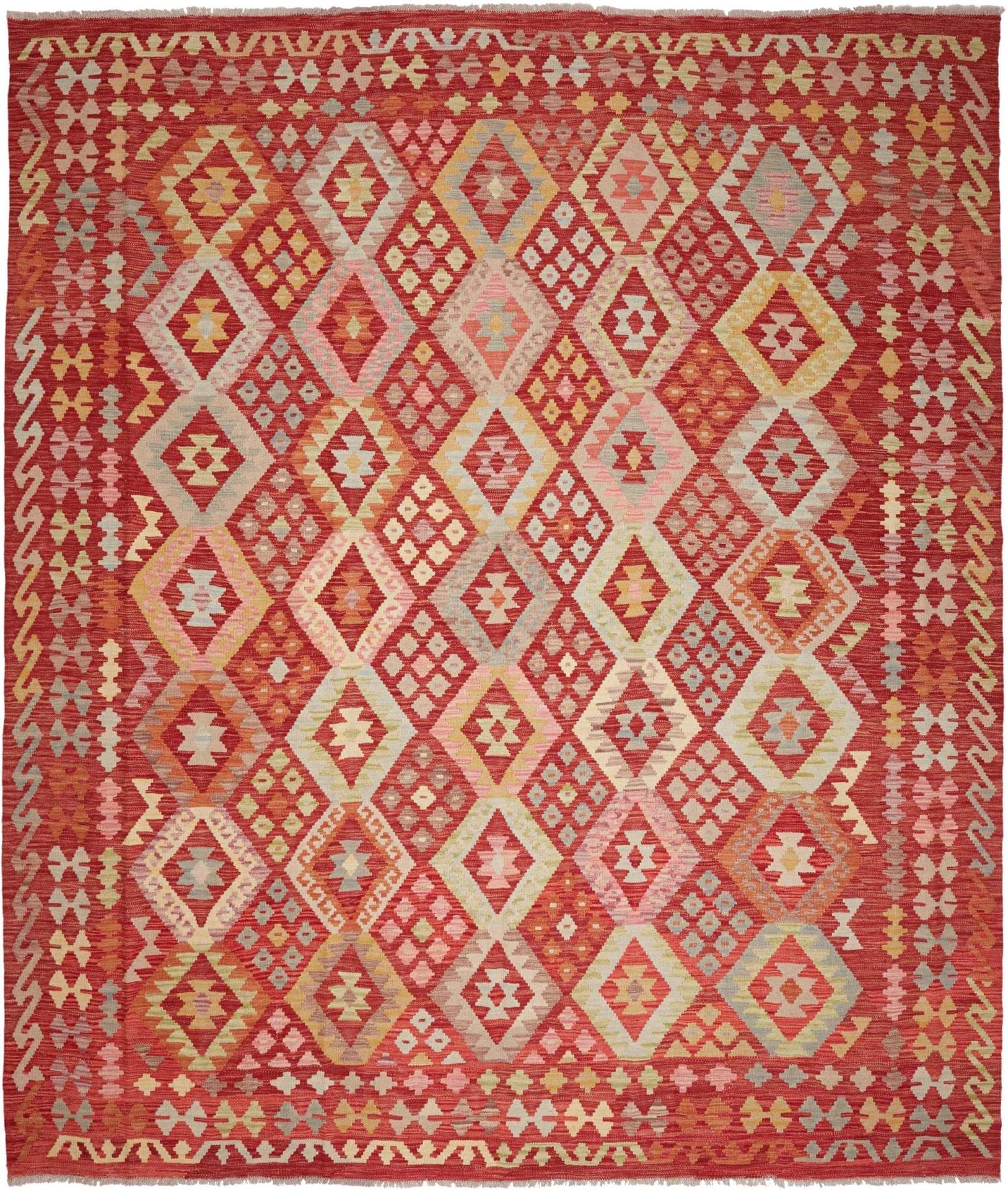 (Verkauft) Kelim 256 x 297 cm – Handgewebt – Rustikaler Orientteppich
