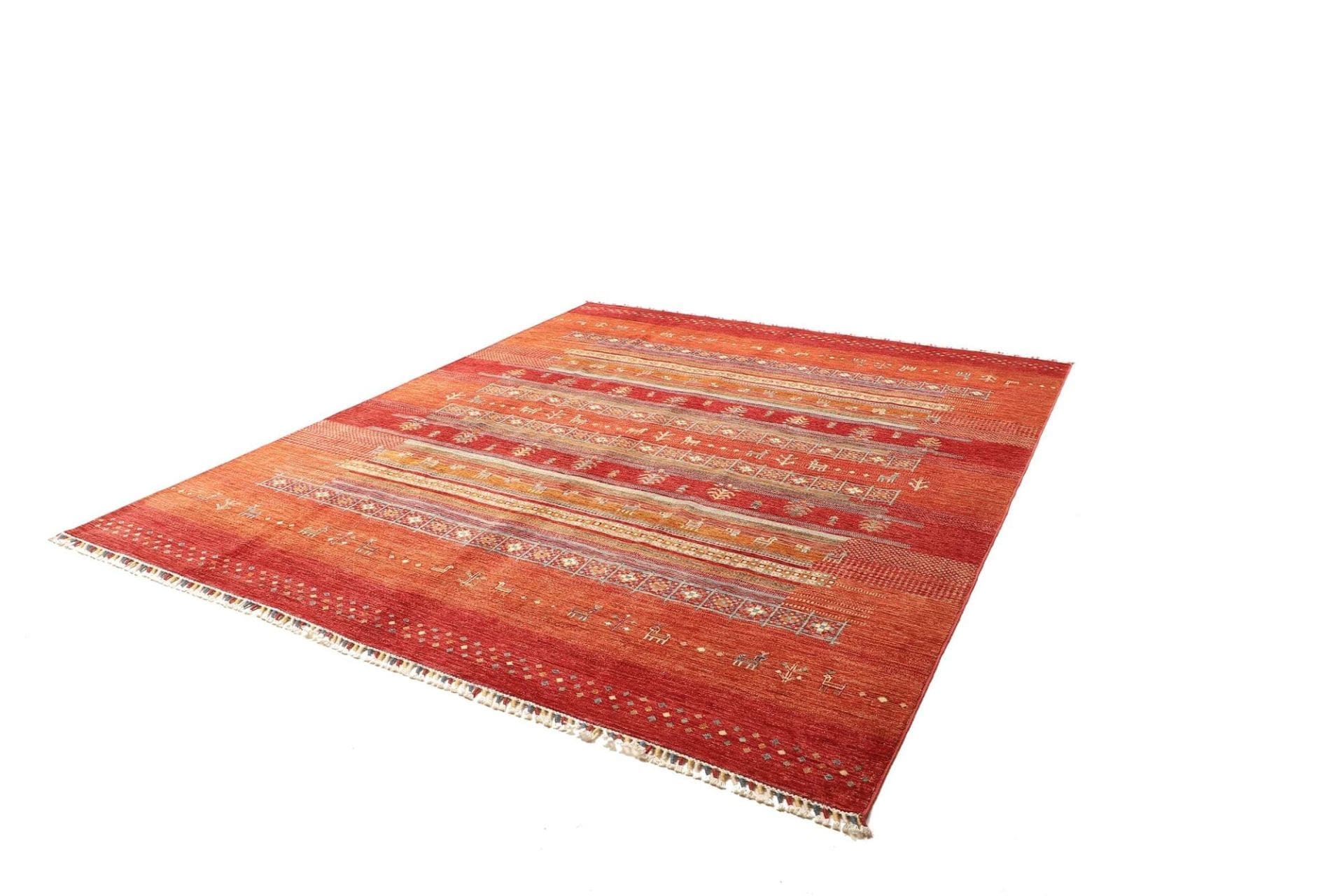 Gabbeh Teppich 253 x 298 cm, weiche Schurwolle, handgeknüpft