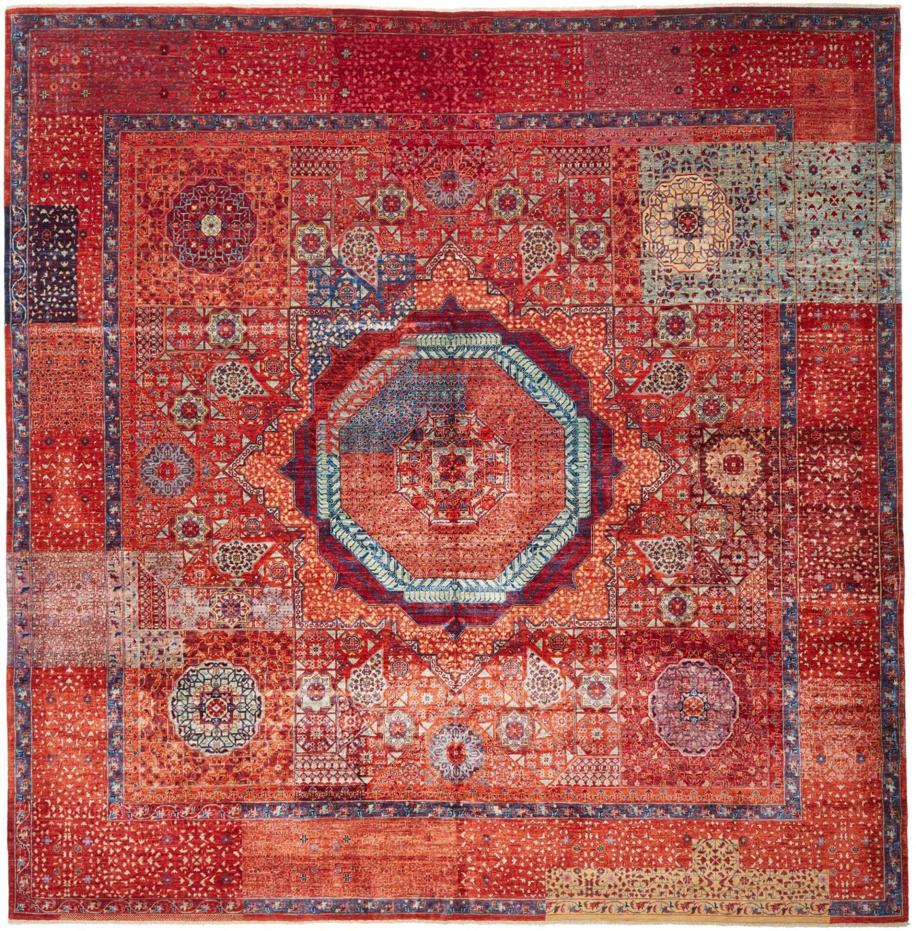 Mamluk Orientteppich 302x299cm, handgeknüpft, Schurwolle