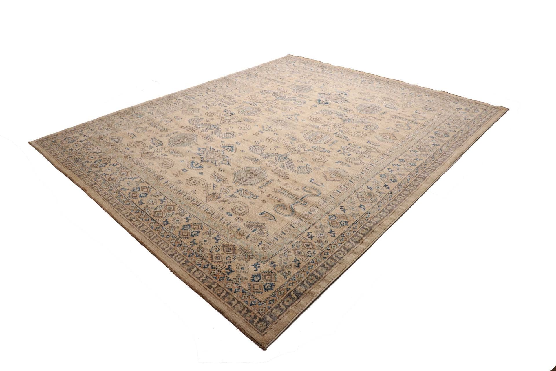 Kazak Teppich 253 x 298cm, geometrische Muster, handgeknüpft