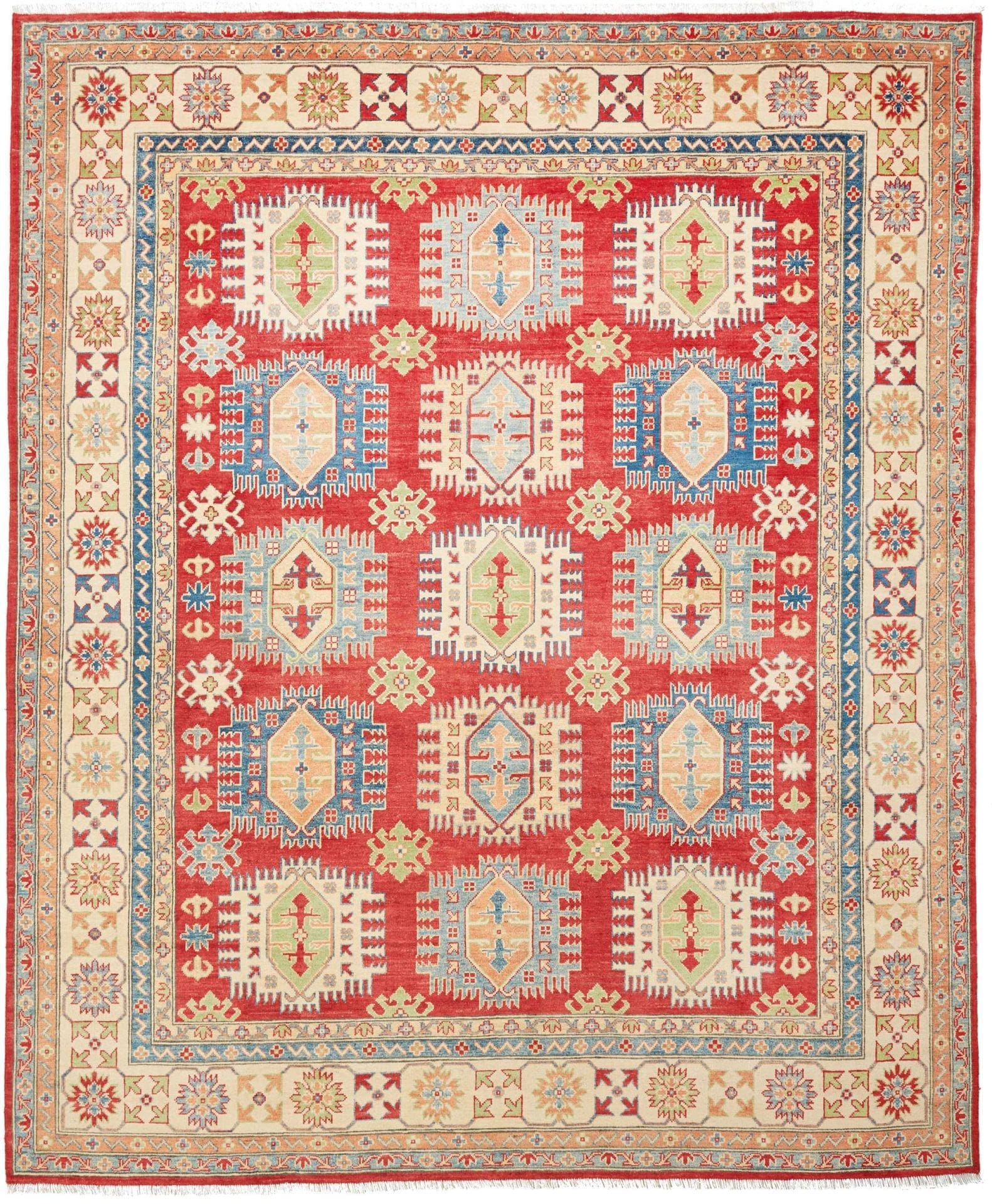 Kazak Teppich 251 x 298 cm – Handgeknüpft aus Schurwolle, Orientteppich