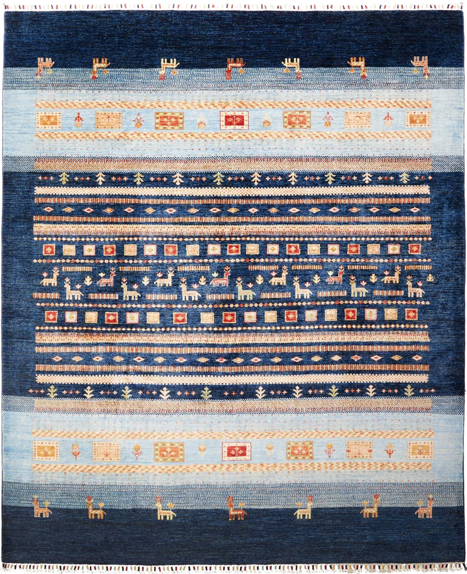 Gabbeh Teppich 249 x 296 cm - Handgeknüpft aus Schurwolle H1
