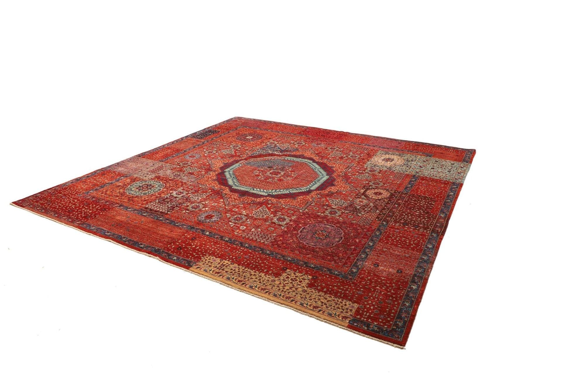 Mamluk Orientteppich 302x299cm, handgeknüpft, Schurwolle