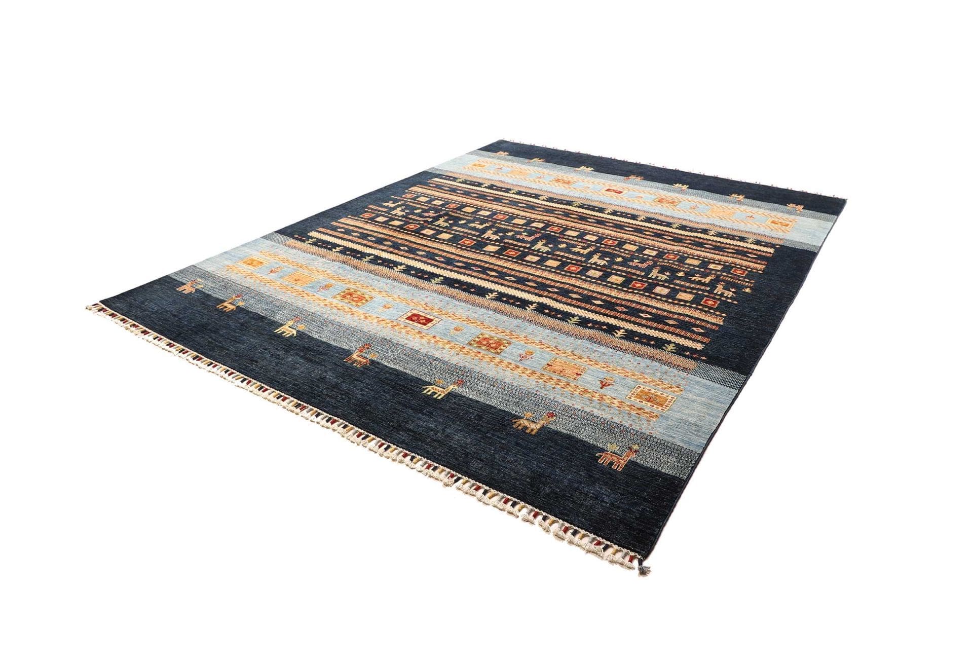 Gabbeh Teppich 249 x 296 cm - Handgeknüpft aus Schurwolle H1