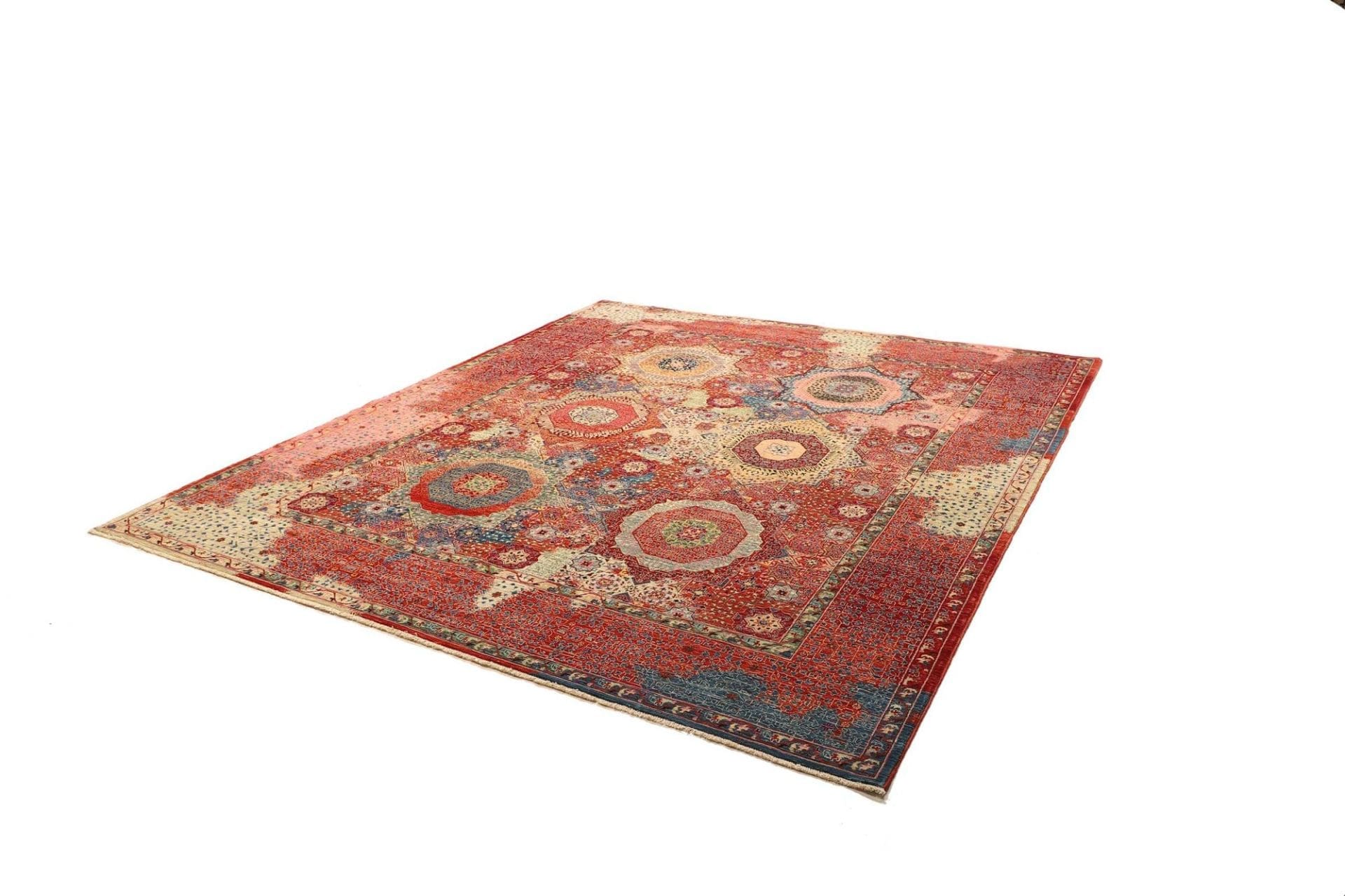 Mamluk Orientteppich 256 x 287 cm, Seide, handgeknüpft, hochwertig