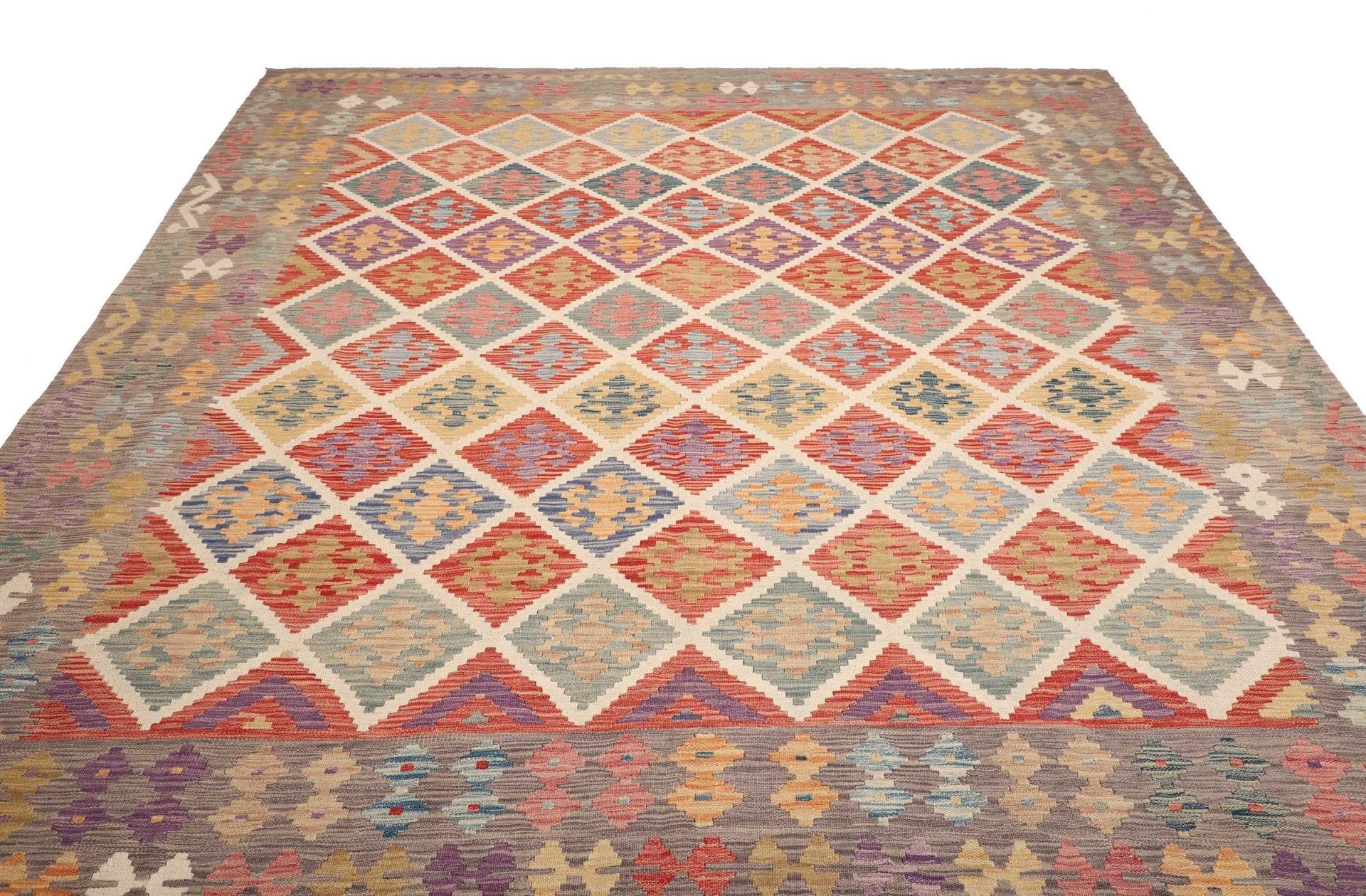 Kelim 273 x 301cm, handgewebt, rustikales Flair, Wolle, Orientteppich