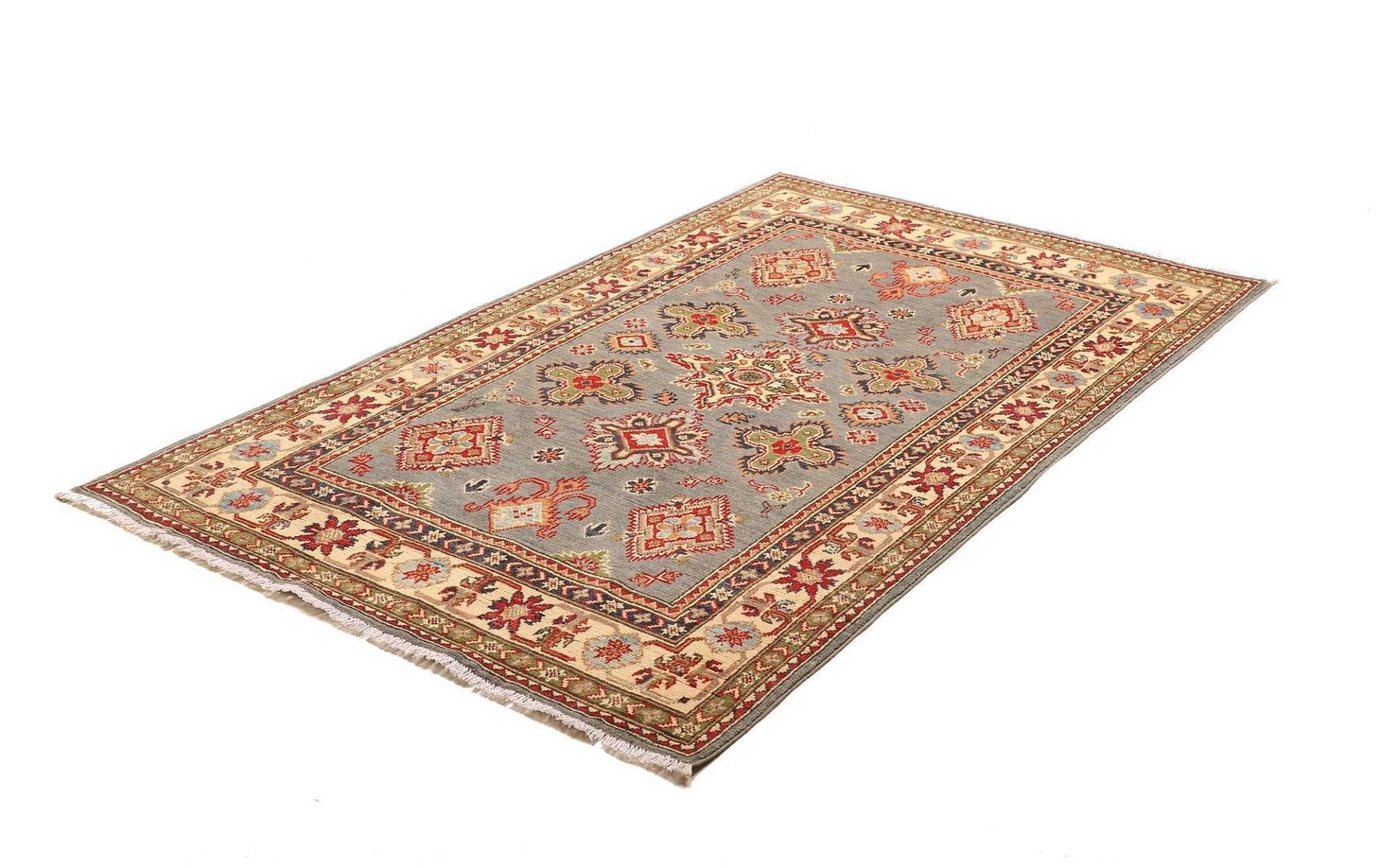 Kazak Orientteppich 119 x 186 cm, geometrische Muster, handgeknüpft