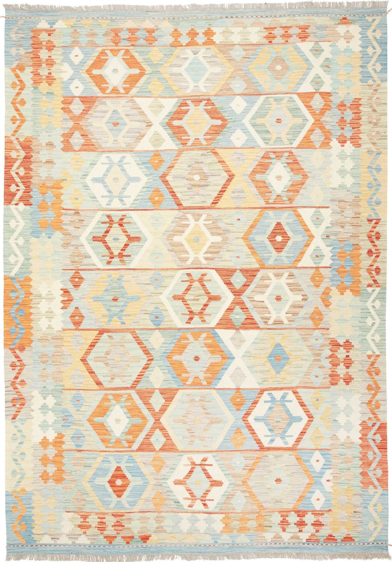 Kelim Orientteppich 180 x 250cm, Afghanisch, Schurwolle, handgewebt