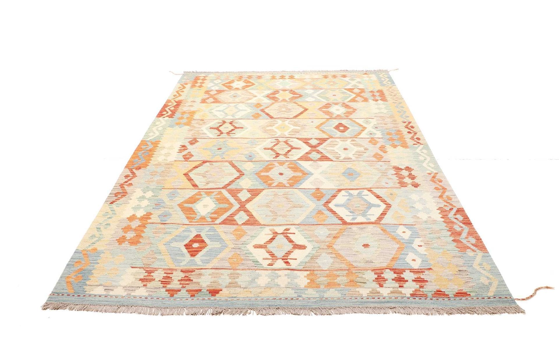 Kelim Orientteppich 180 x 250cm, Afghanisch, Schurwolle, handgewebt