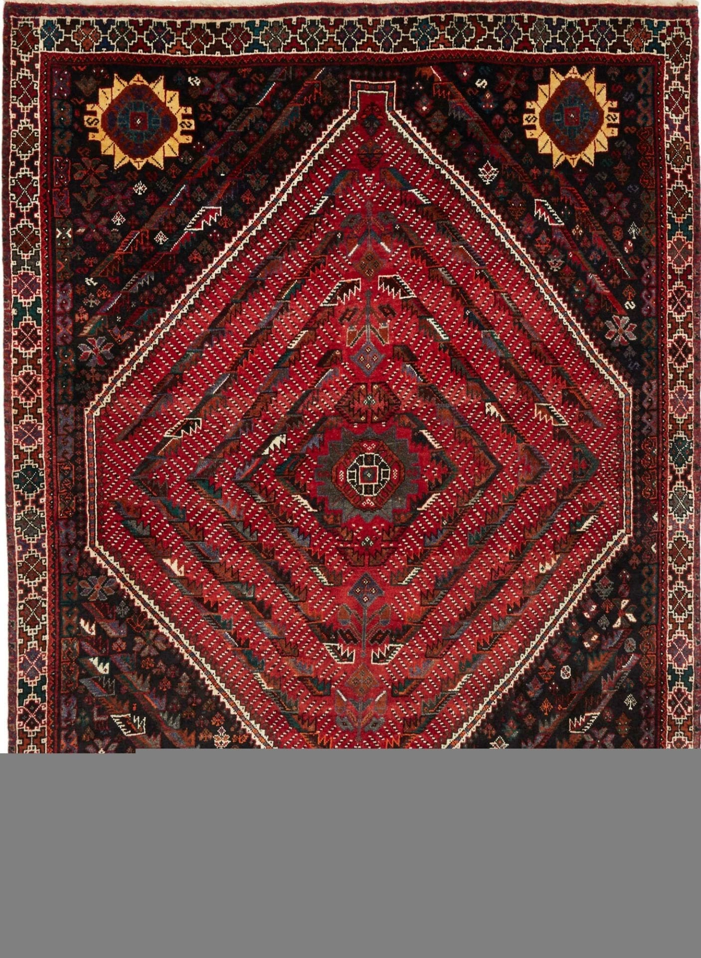 Shiraz Teppich 180 x 240cm, Wolle auf Wolle, handgeknüpft