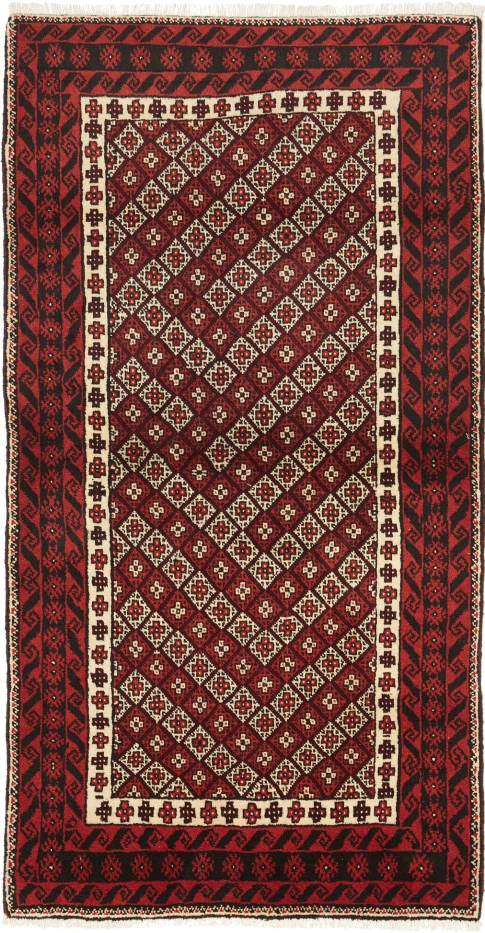 Perserteppich 101 x 188cm, handgeknüpft, Schurwolle, Nain-Muster