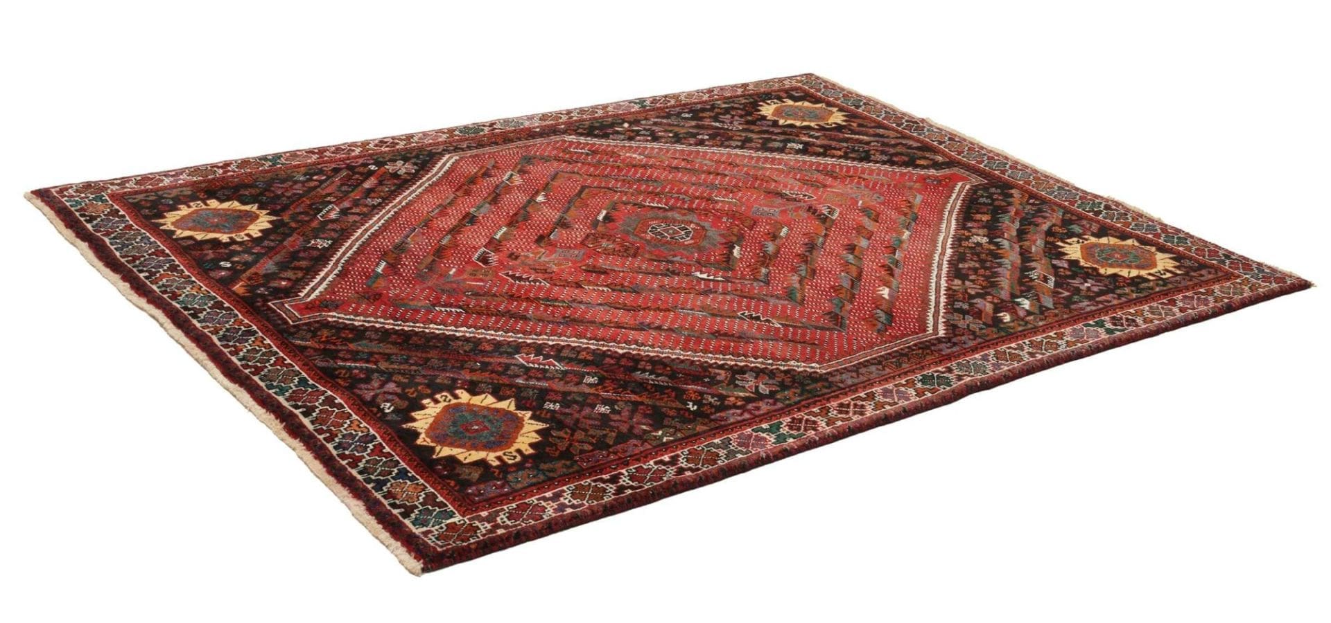 Shiraz Teppich 180 x 240cm, Wolle auf Wolle, handgeknüpft