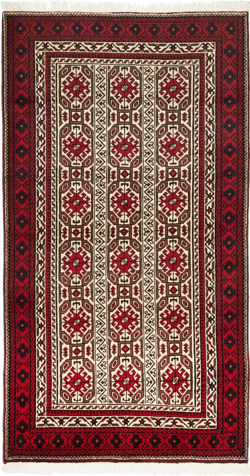 Handgeknüpfter Perserteppich 101 x 185cm aus Schurwolle, Nain