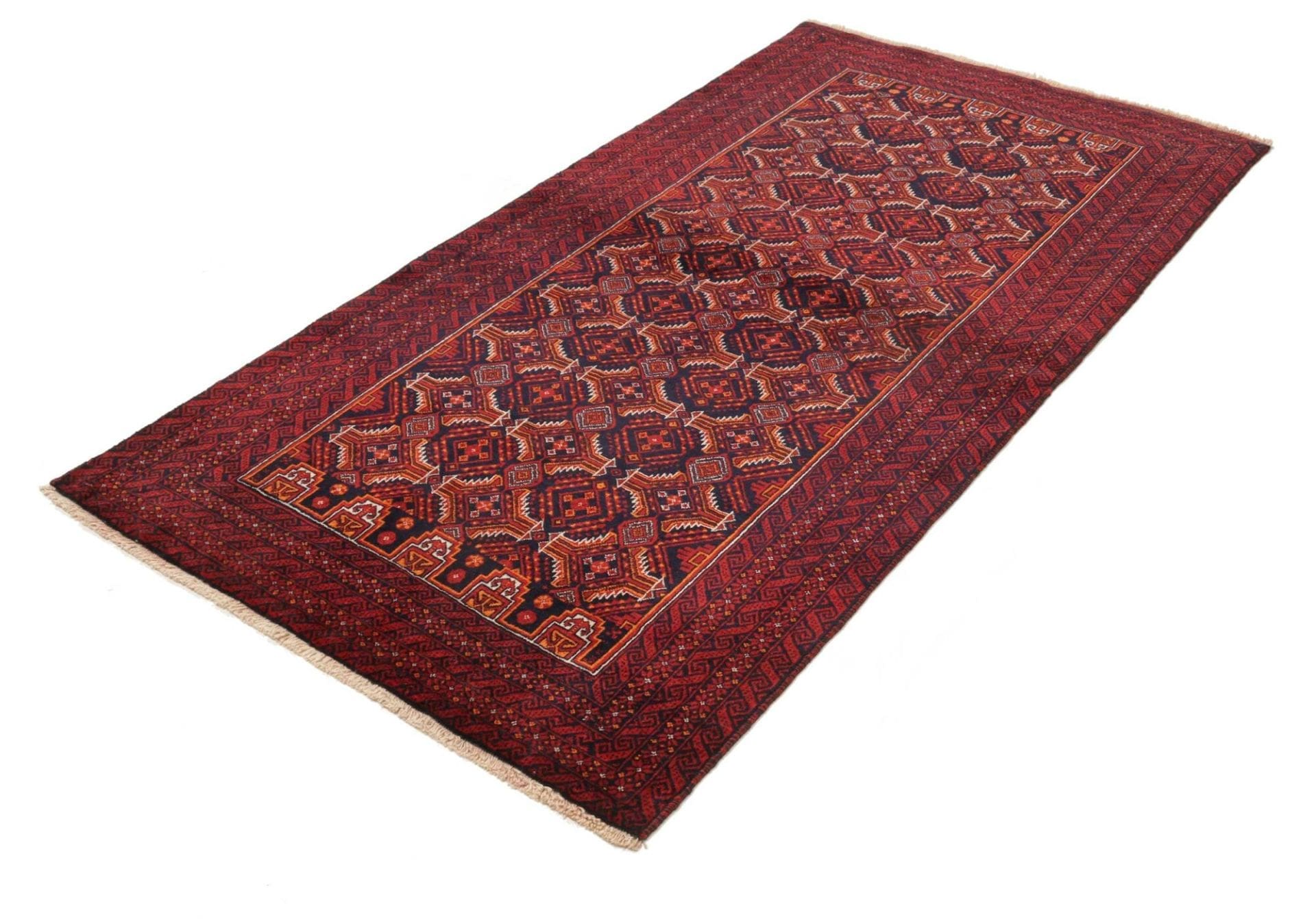 Orientteppich 111 x 208cm - Handgeknüpft aus Schurwolle, Nain