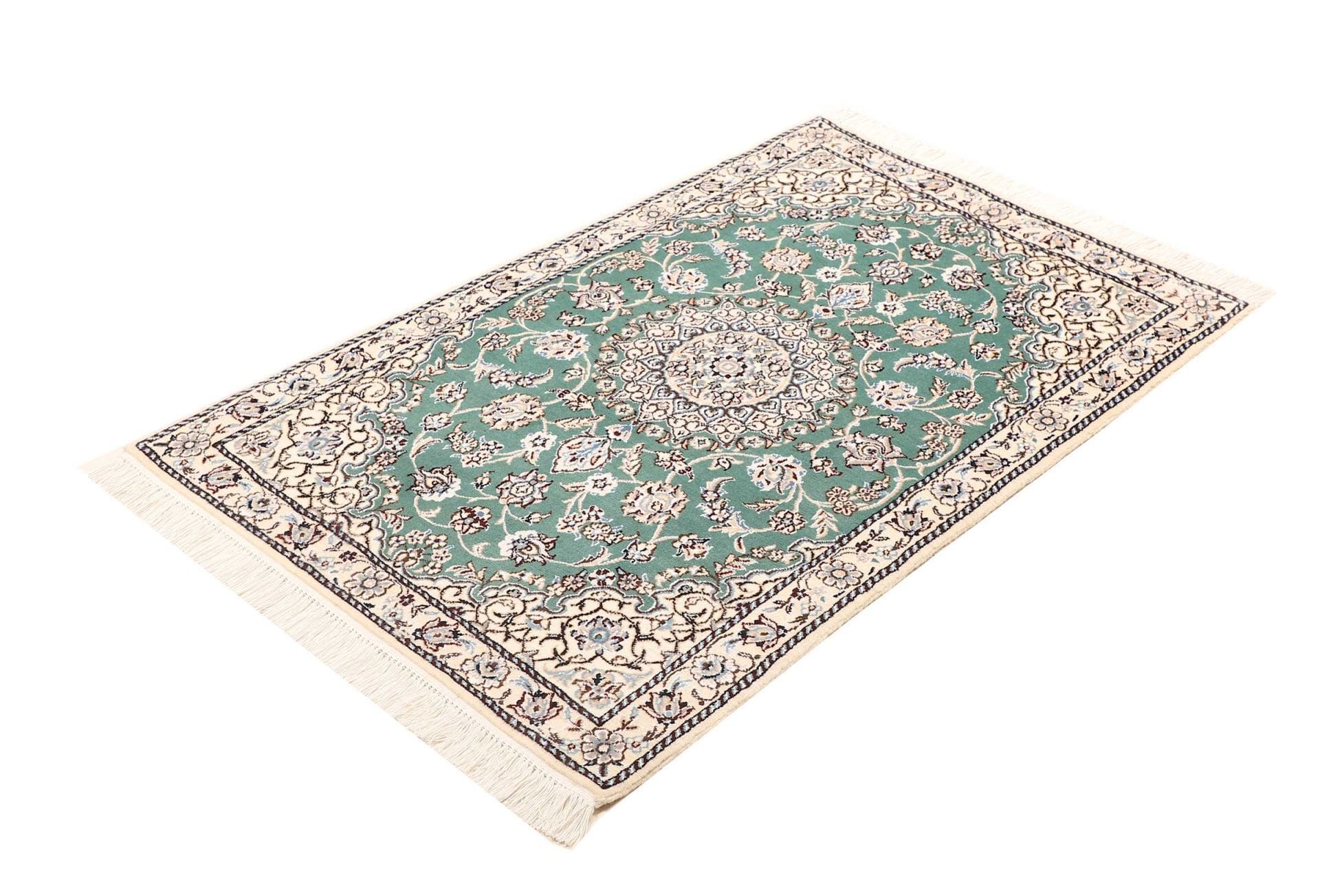 Orientteppich Nain 83 x 120cm | Handgeknüpft, florales Muster