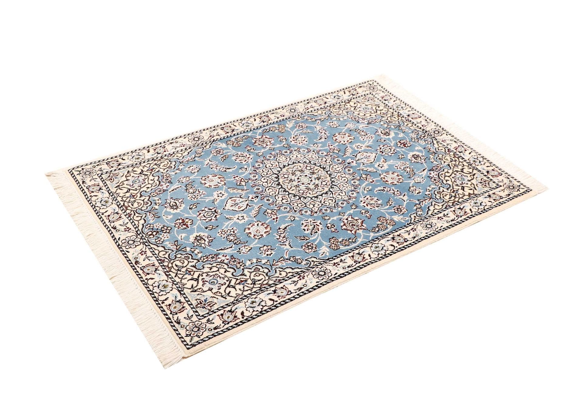 Nain Teppich 83 x 117cm, florales Design, handgeknüpft, Perserteppich