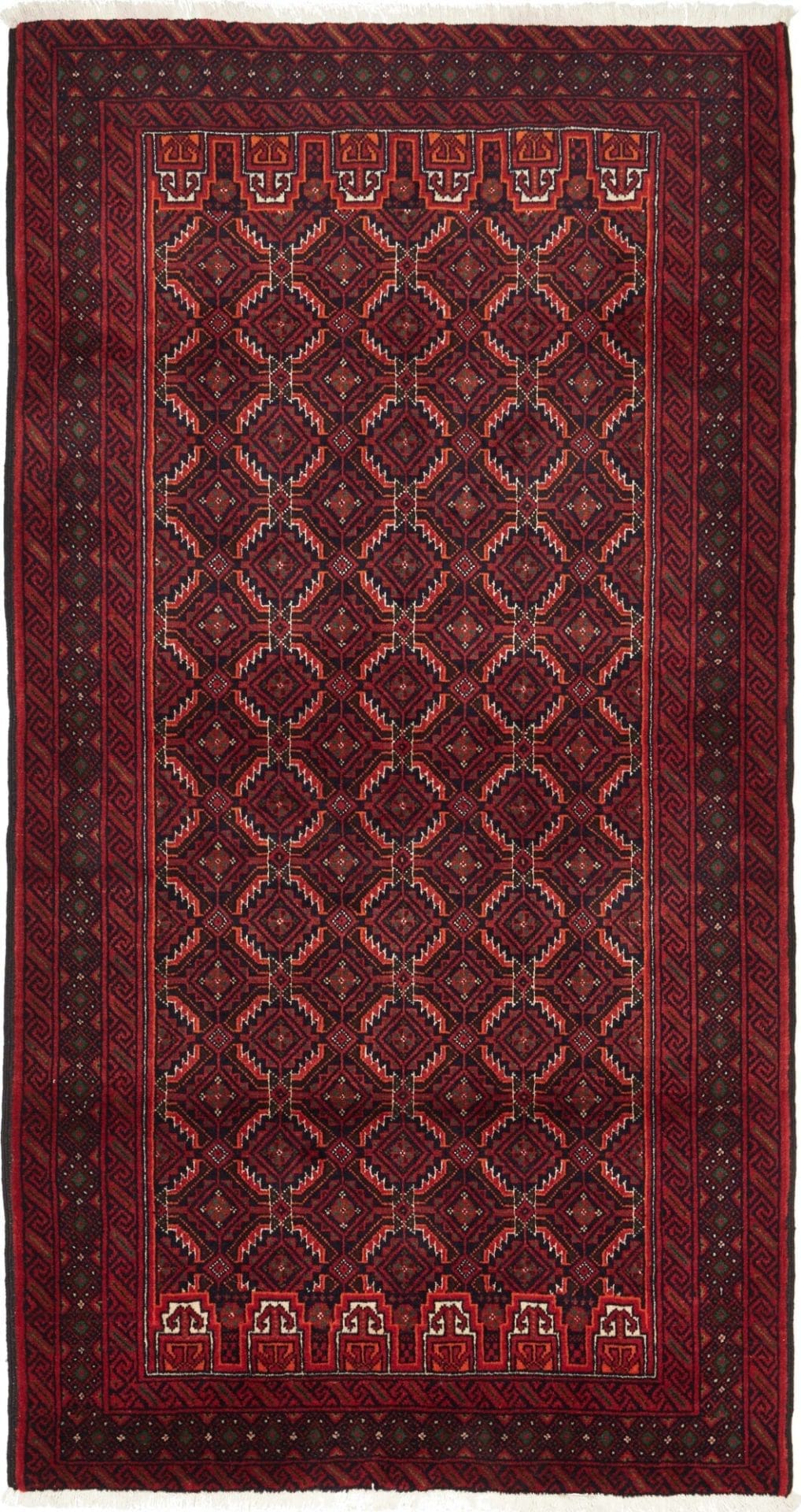 Perserteppich 113 x 207cm, florales Muster, handgeknüpft