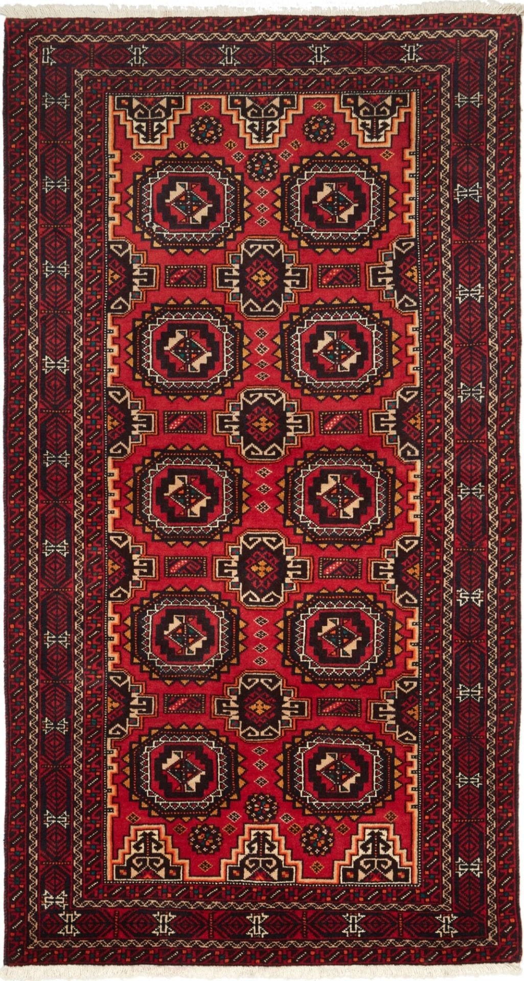 Perserteppich 106 x 194 cm, handgeknüpft, aus Schurwolle, Nain