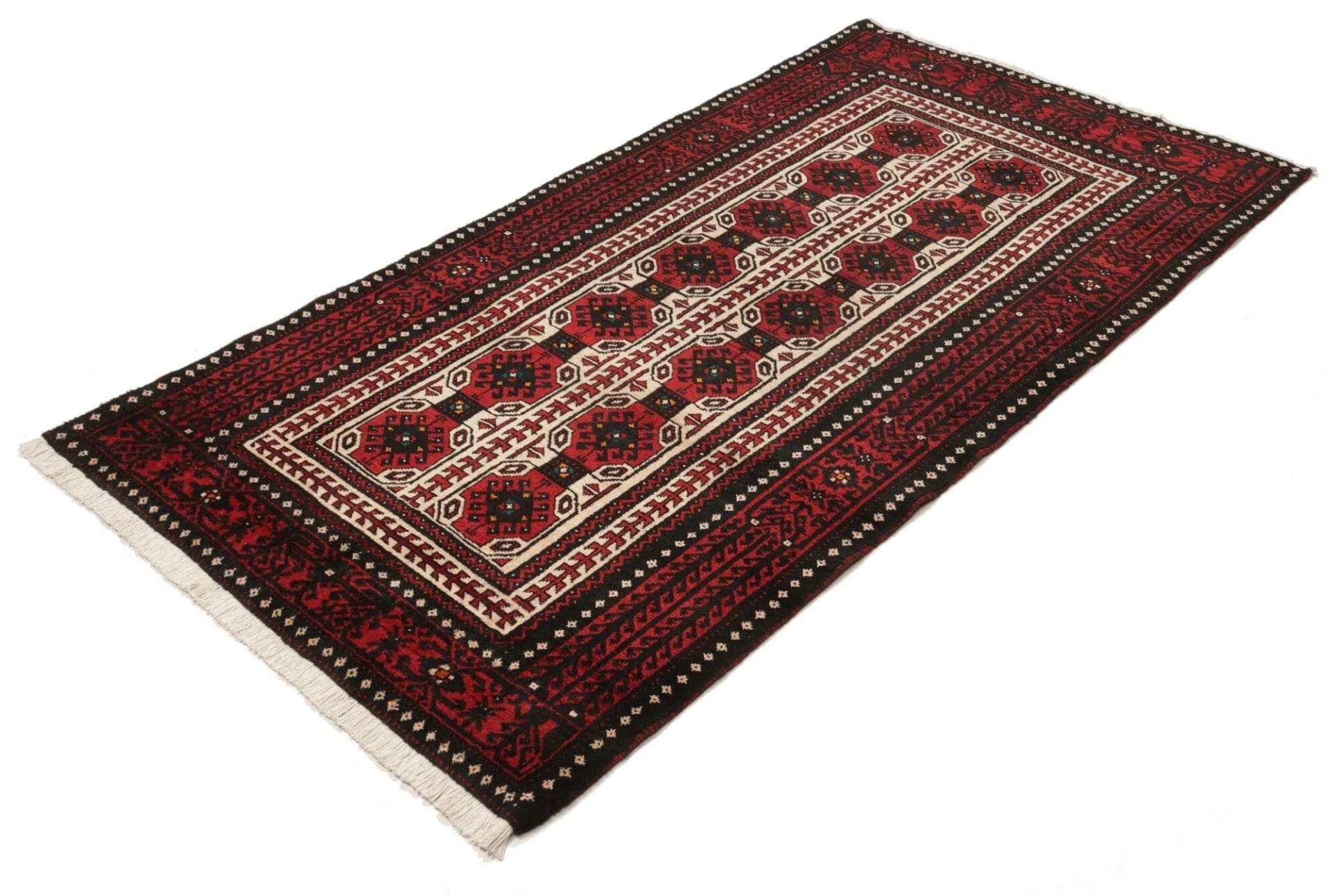 Perserteppich 104 x 193 cm aus Schurwolle, handgeknüpft, Nain Muster