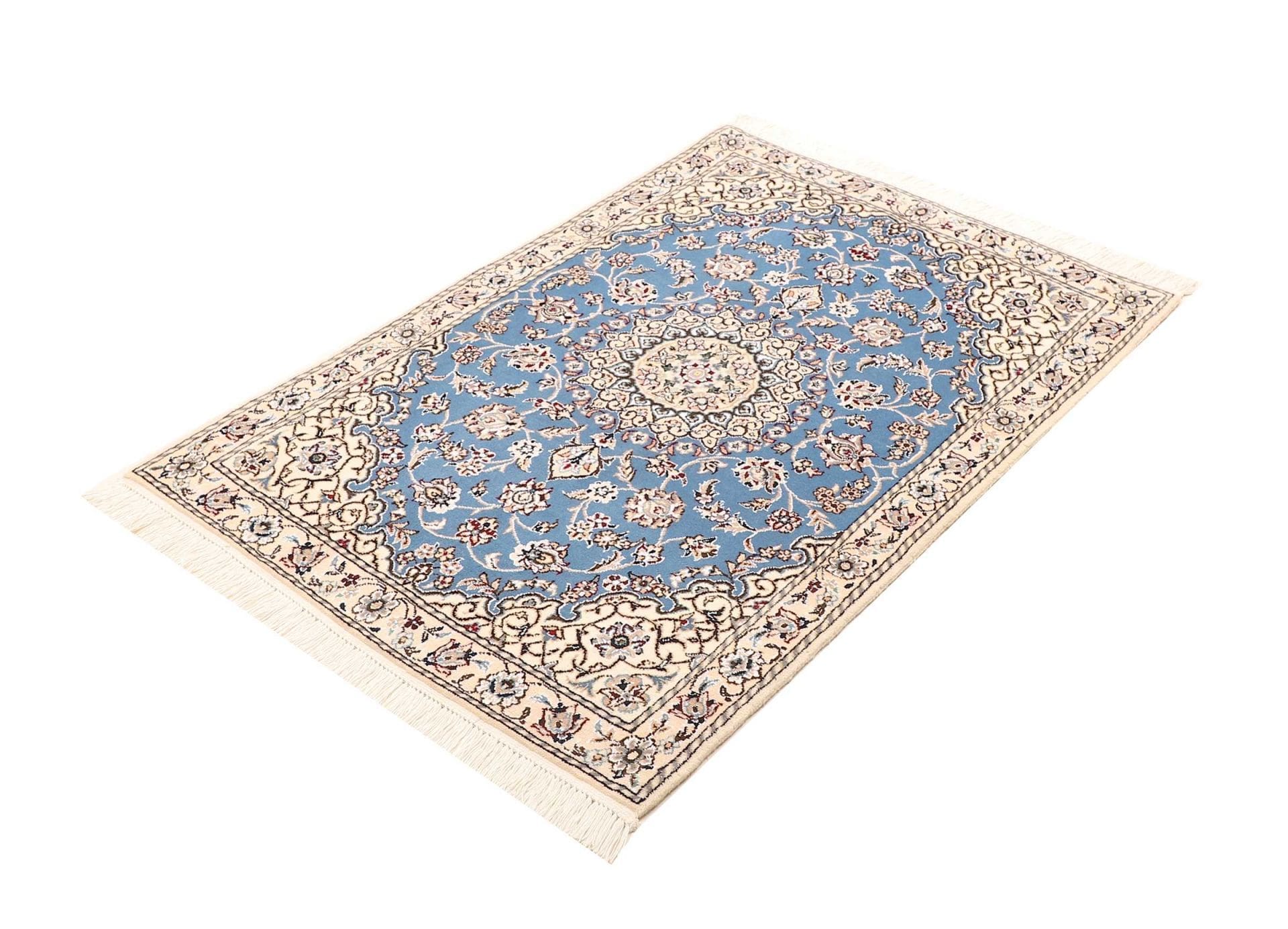Nain Teppich 84 x 120cm, florale Musterung, handgeknüpft