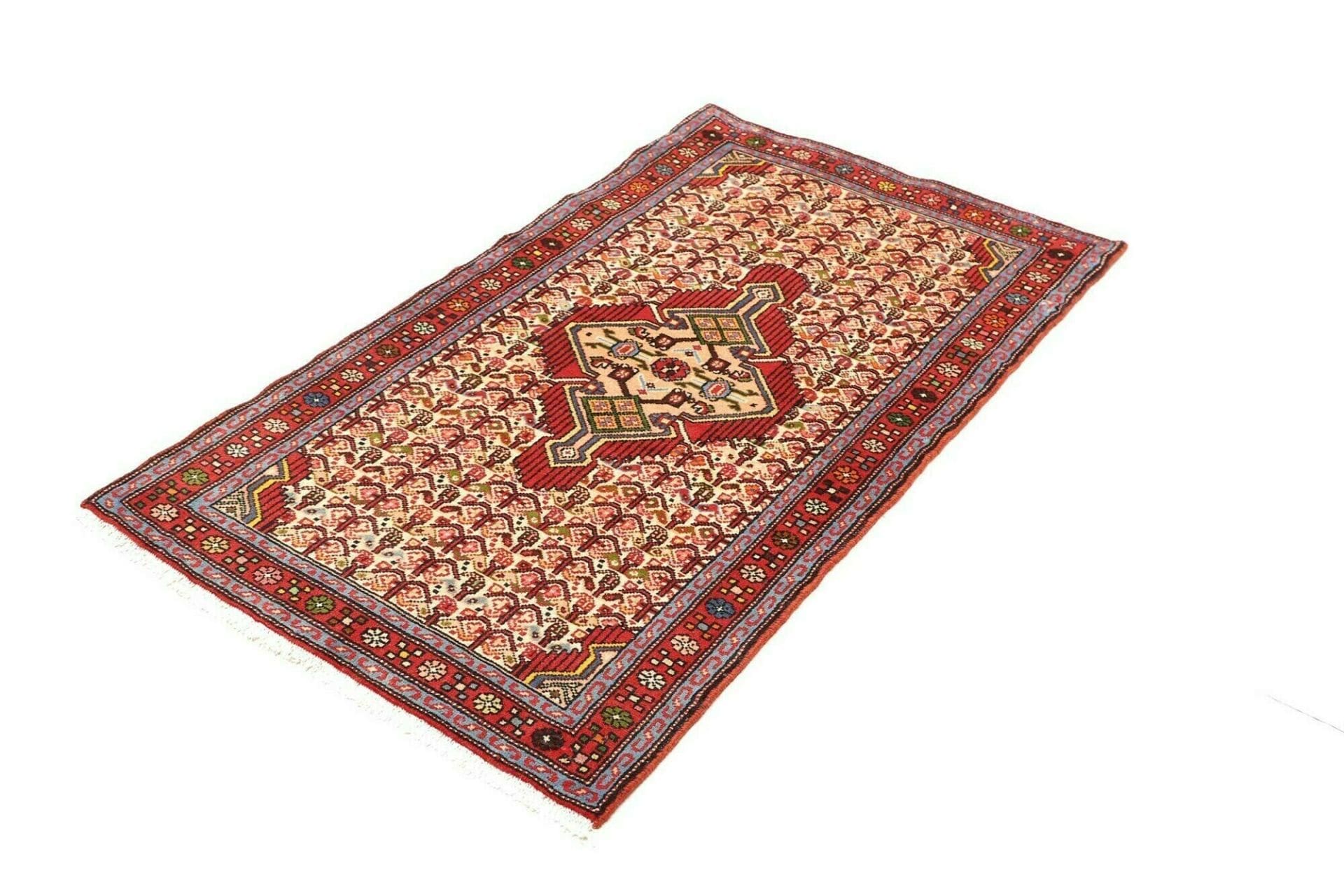 Hamadan Teppich 80 x 132 cm - Herati-Muster, Schurwolle, handgeknüpft