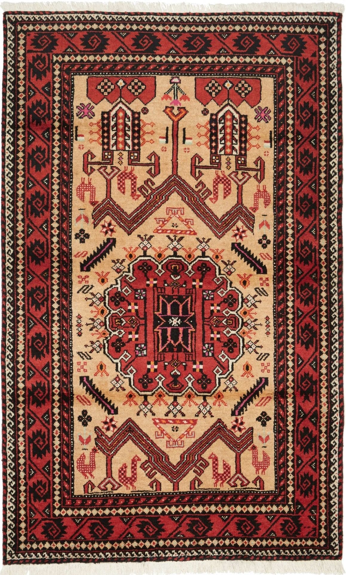 Perserteppich 118 x 190cm, handgeknüpft, Schurwolle, Nain-Muster