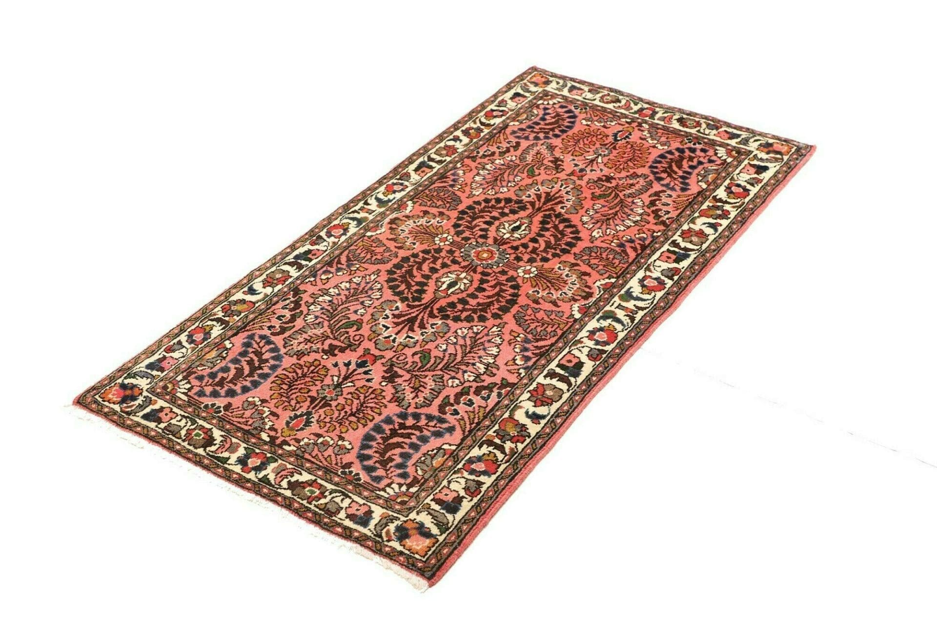 Orientteppich Hamadan 73 x 137cm, Schurwolle, geometrisches Muster, handgeknüpft
