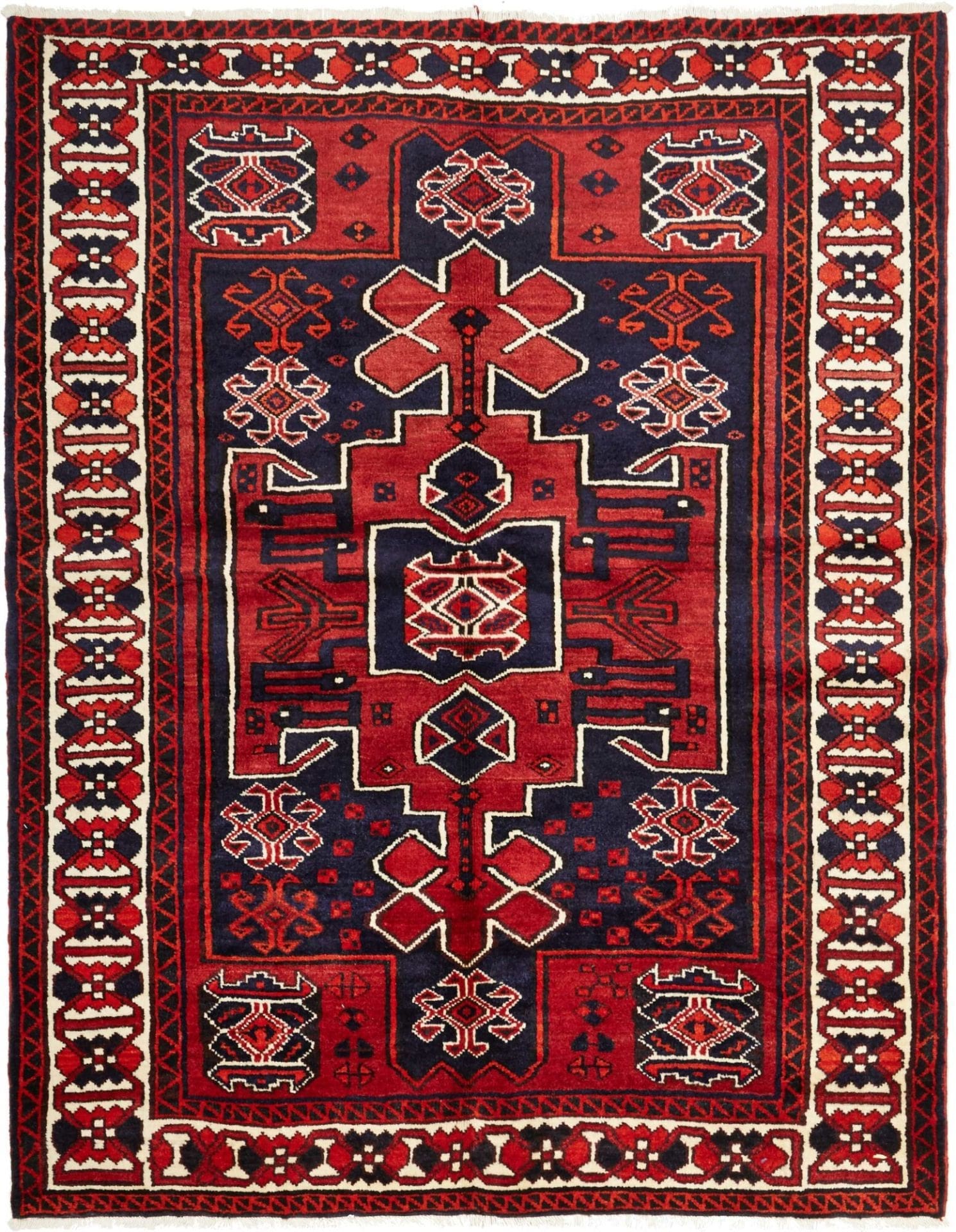 Lori Orientteppich 170 x 210cm mit geometrischen Mustern, handgeknüpft