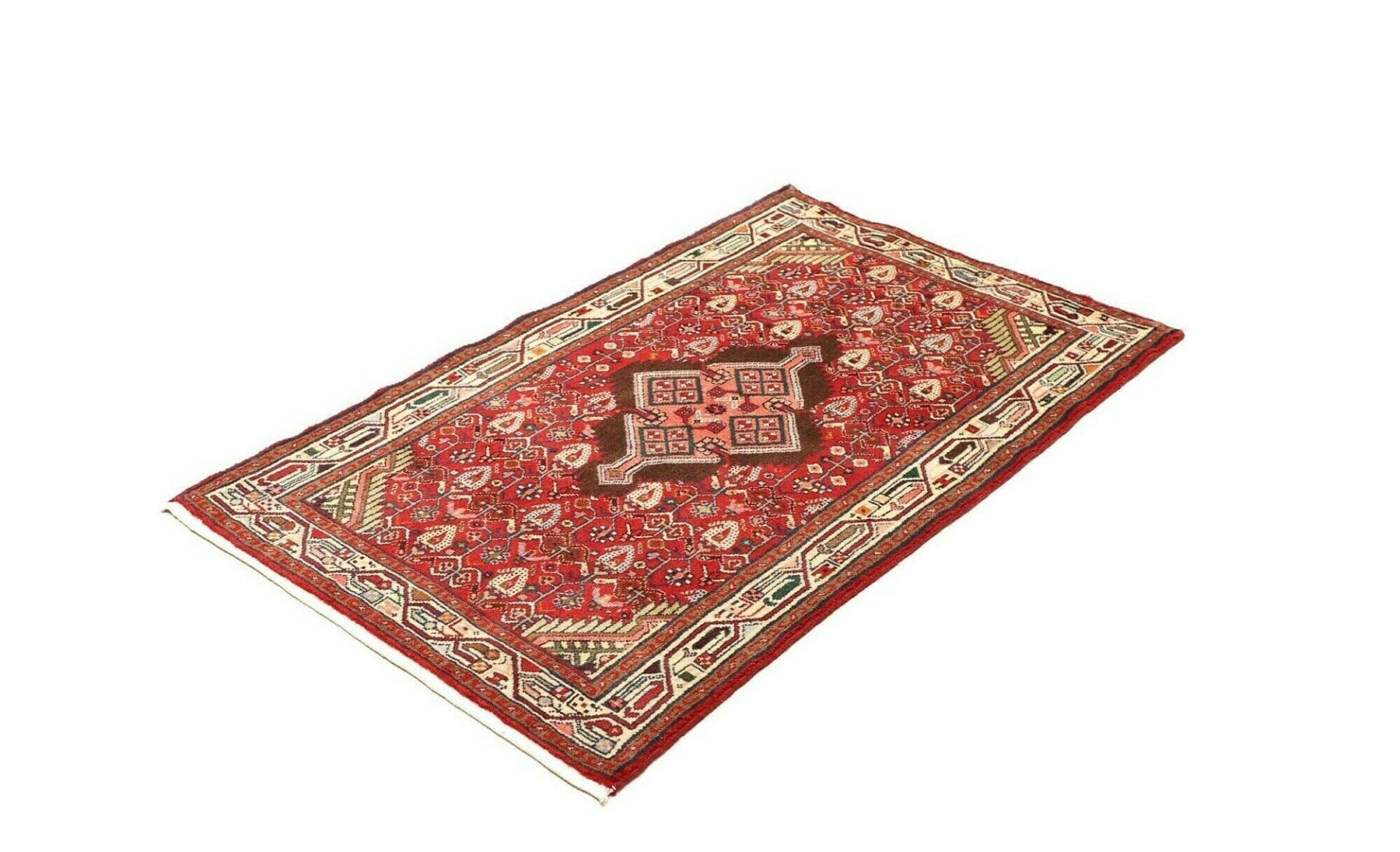 Hamadan Teppich 83 x 129 cm, Herati-Muster, handgeknüpft, Perserteppich