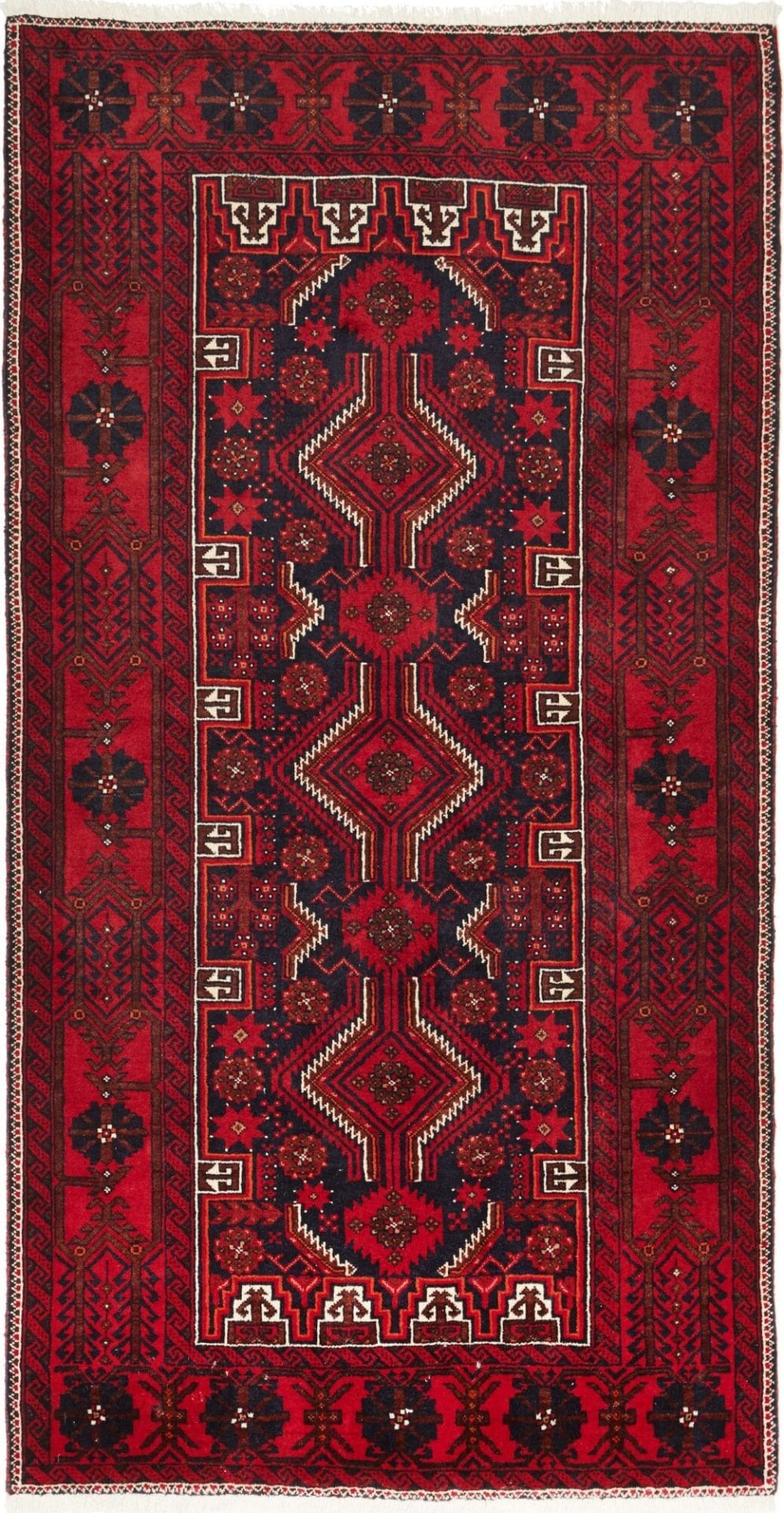 Perserteppich 109 x 205 cm, Schurwolle, handgeknüpft, Nain