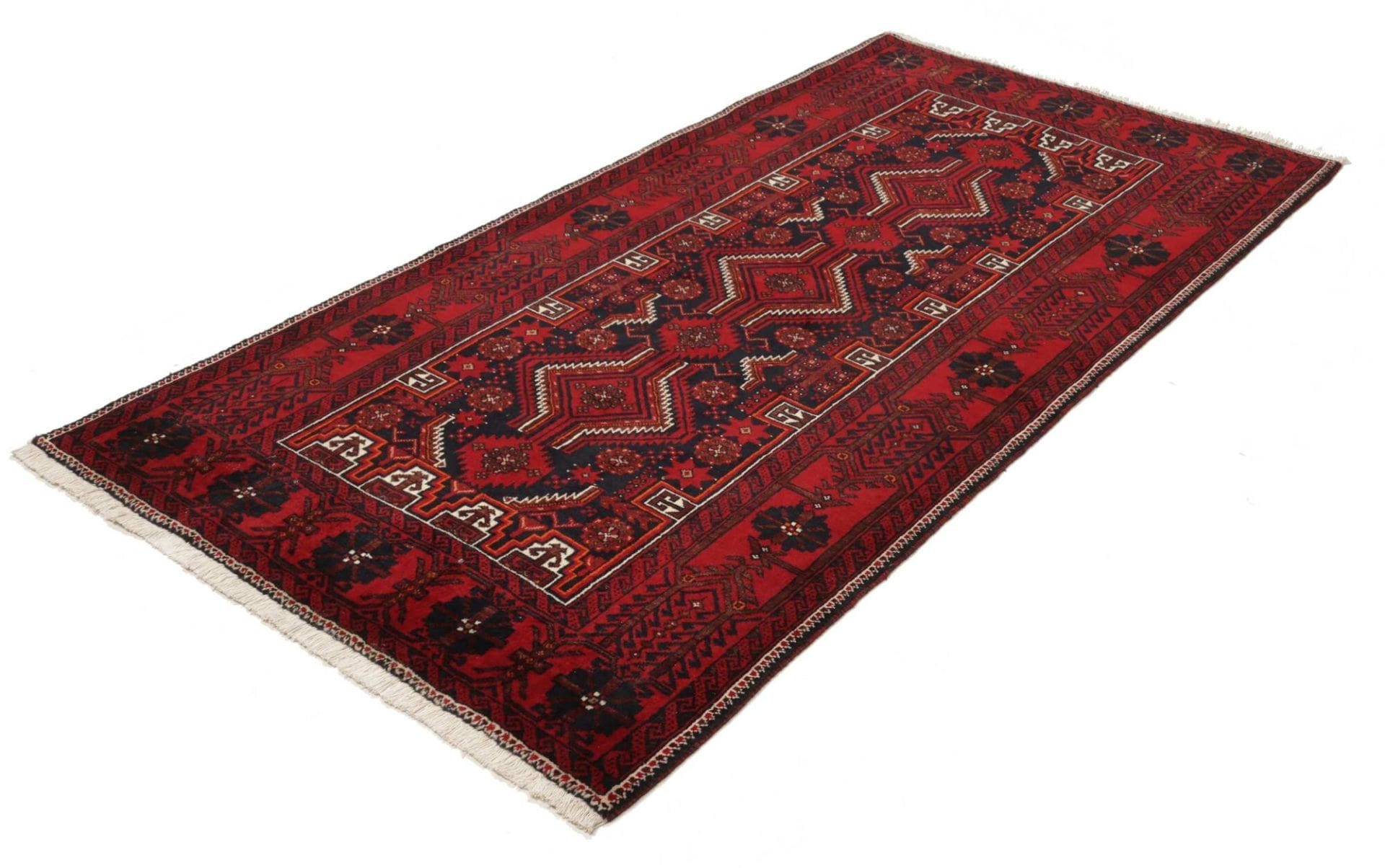 Perserteppich 109 x 205 cm, Schurwolle, handgeknüpft, Nain