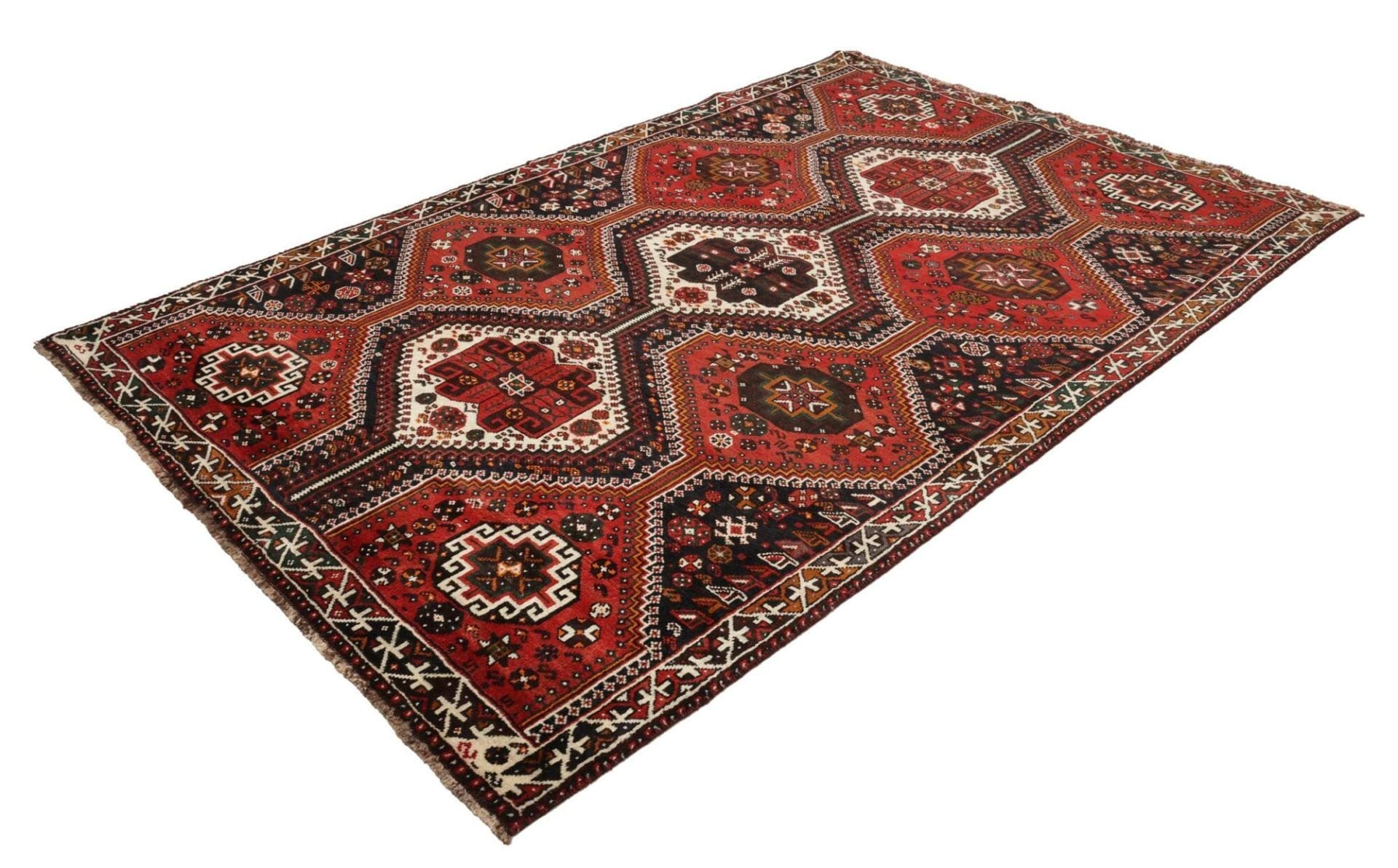 Shiraz Teppich 178 x 267 cm in Wolle, handgeknüpft, Perserteppich