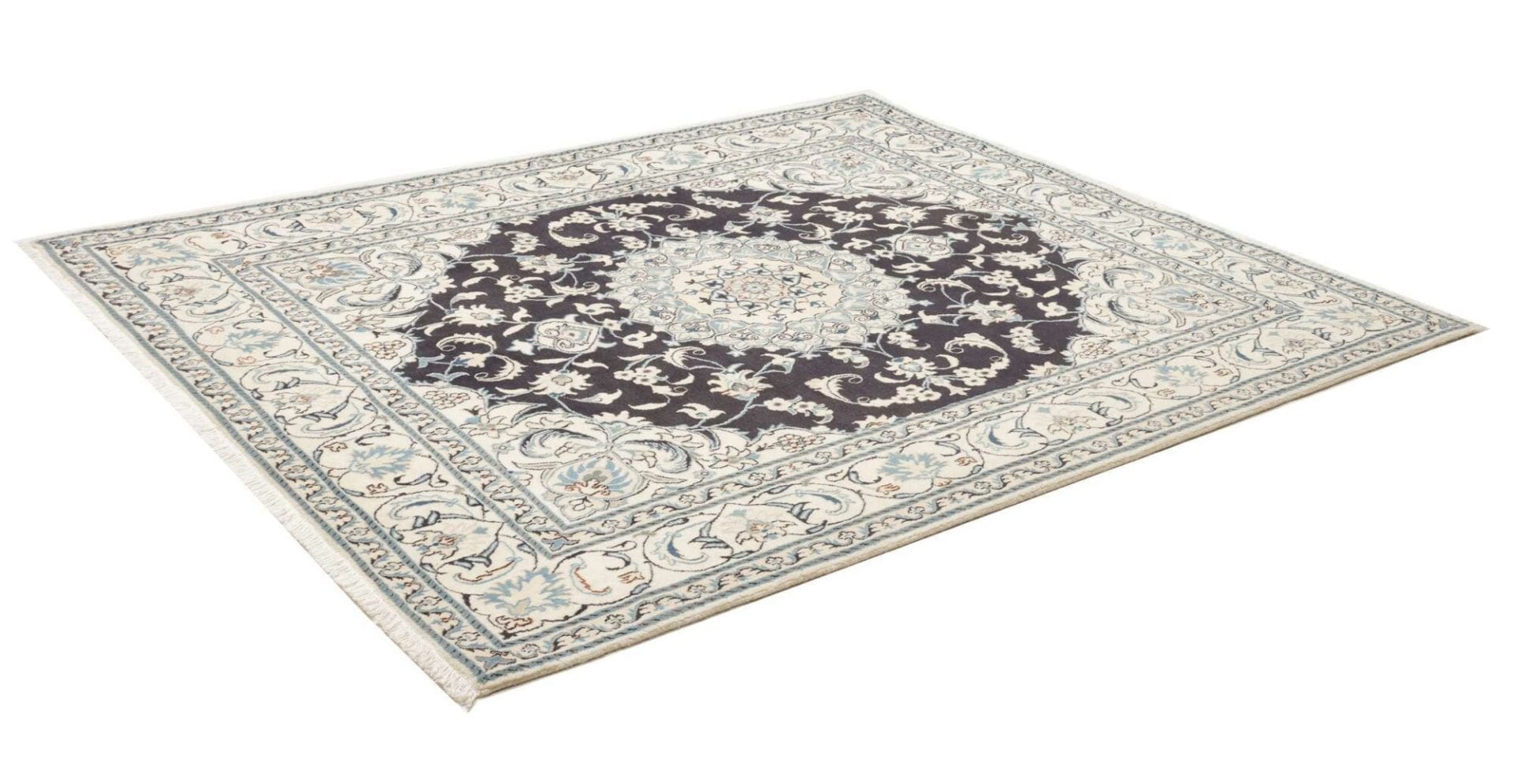 Nain Teppich 209 x 252 cm | Schurwolle, florale Muster | handgeknüpft