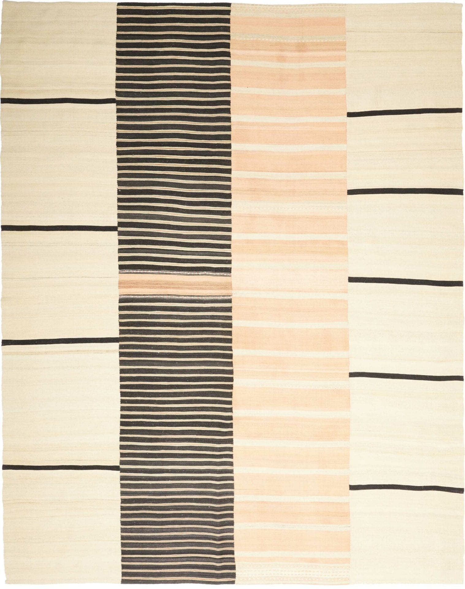 Kelim Neo 214 x 267cm, handgewebt, rustikales Flair, Schurwolle