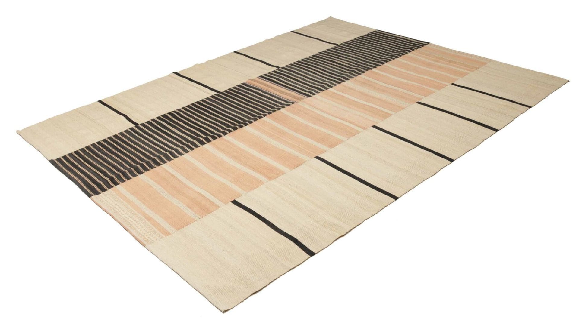 Kelim Neo 214 x 267cm, handgewebt, rustikales Flair, Schurwolle