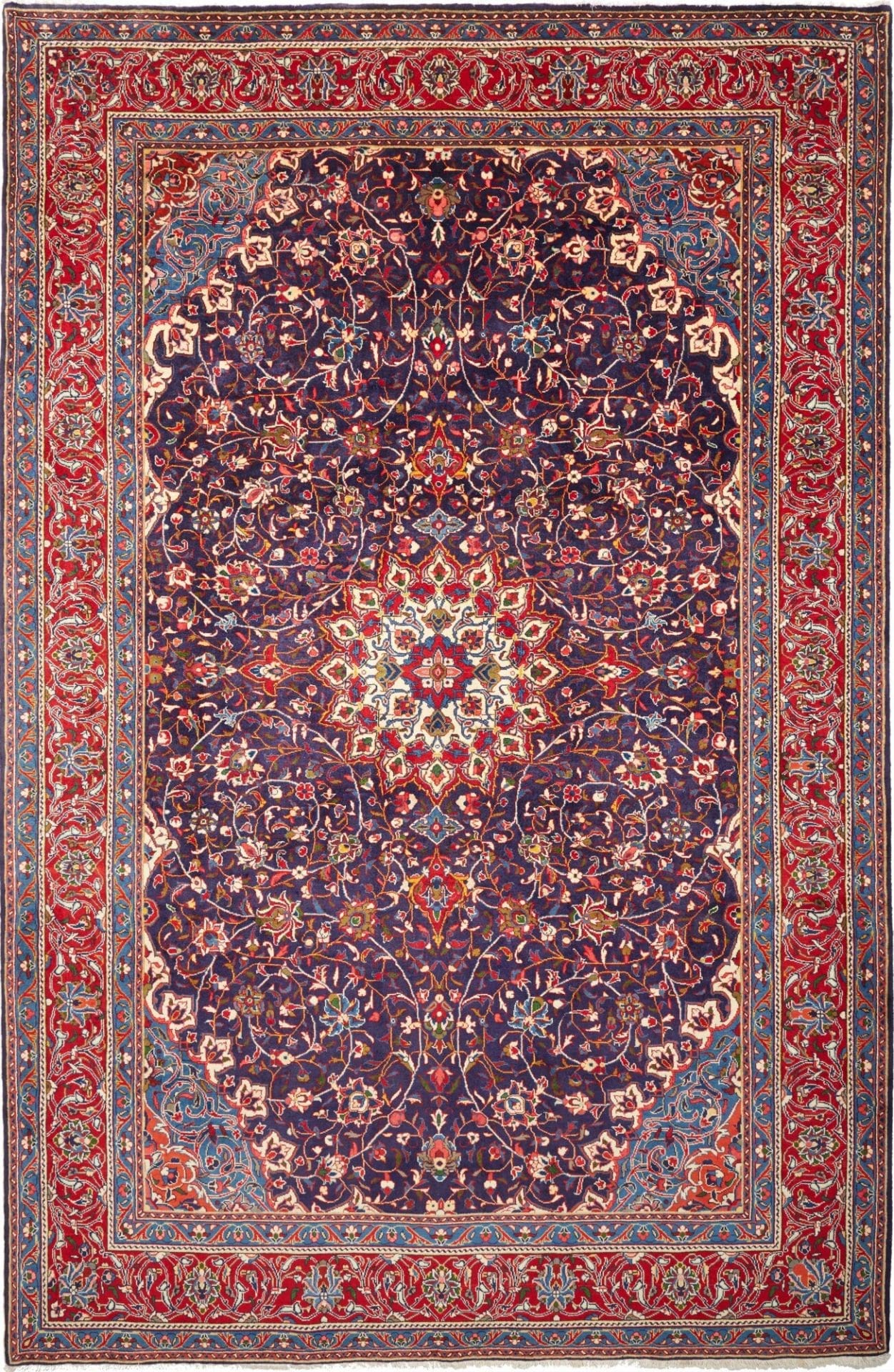 Sarough Teppich 223 x 343cm, florale Muster, handgeknüpft H1