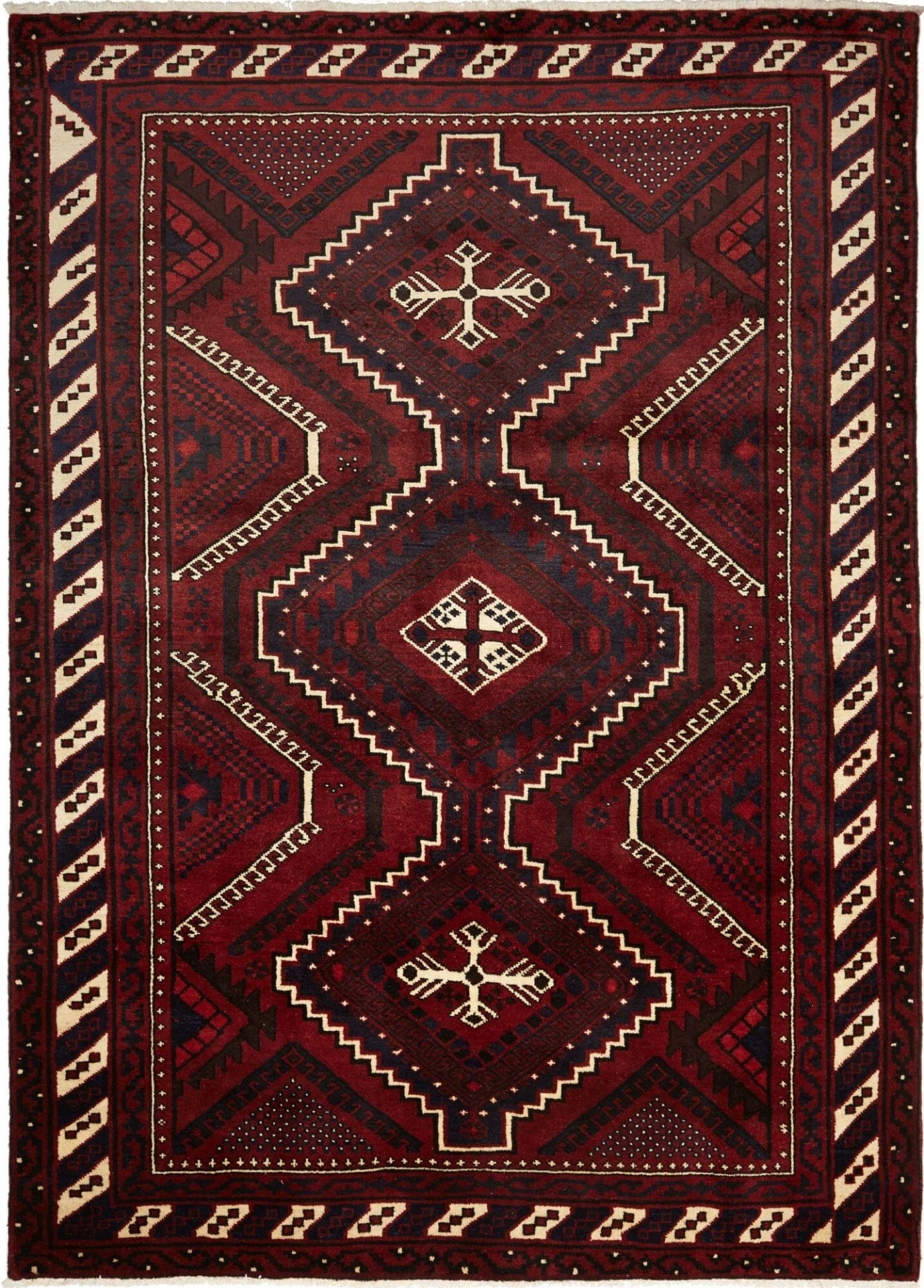 Lori Orientteppich 228 x 310 cm, geometrisches Muster, handgeknüpft