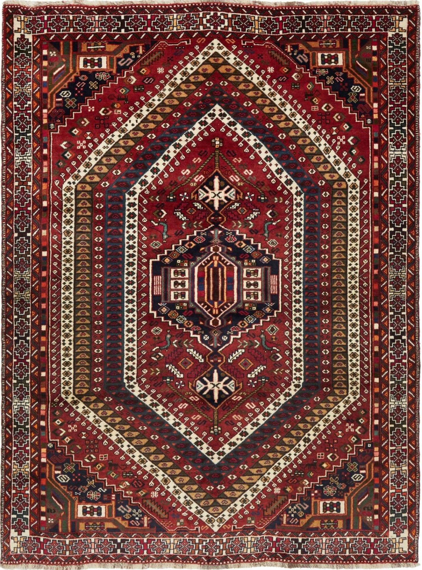 Gashghai Orientteppich 178 x 238cm, handgeknüpft, Wolle, bunt