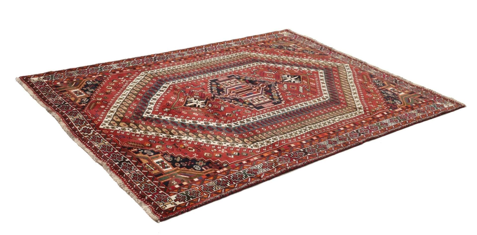 Gashghai Orientteppich 178 x 238cm, handgeknüpft, Wolle, bunt