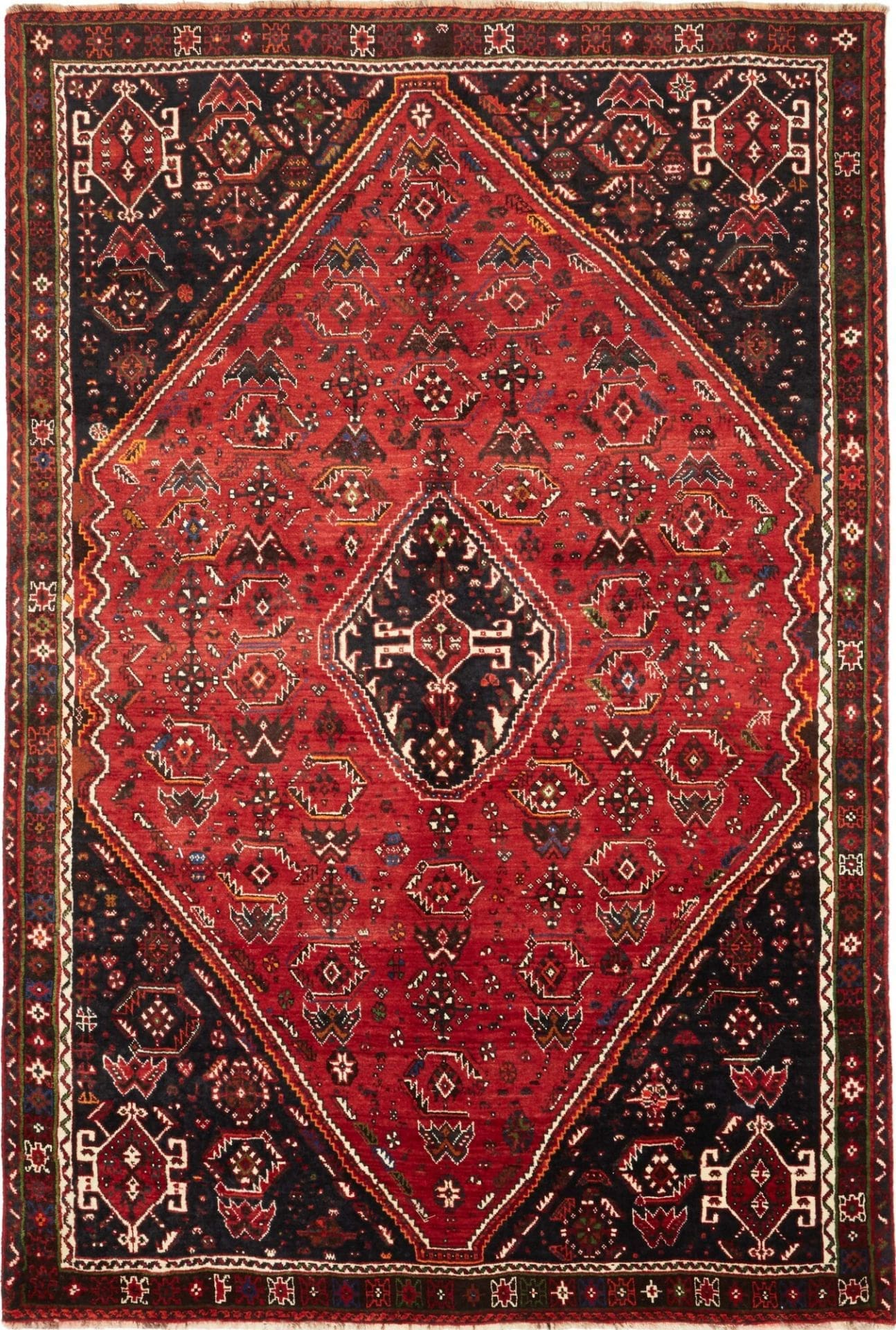 Shiraz Teppich 183 x 268 cm, handgeknüpft, aus Schurwolle