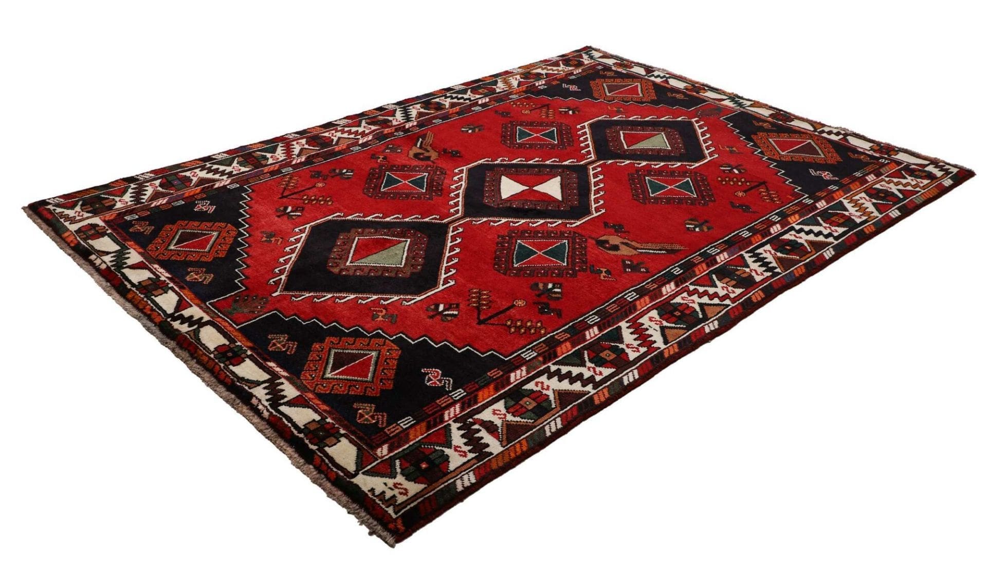 Shiraz Orientteppich 178 x 253 cm | Handgeknüpft aus Wolle