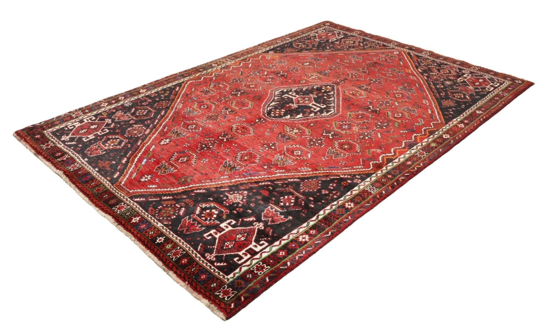Shiraz Teppich 183 x 268 cm, handgeknüpft, aus Schurwolle