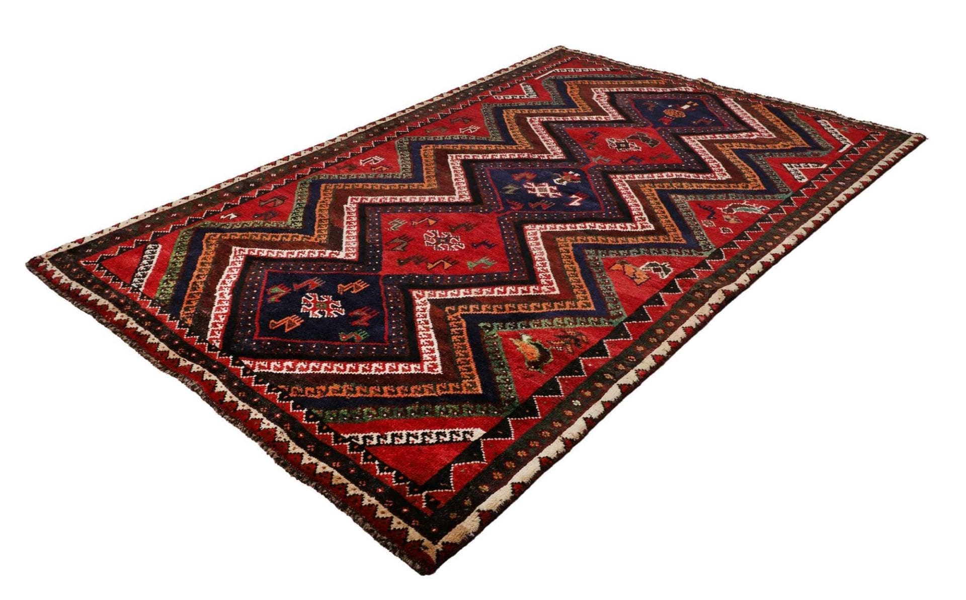 Shiraz Teppich 180 x 263 cm, Handgeknüpft, Wolle, Orientteppich