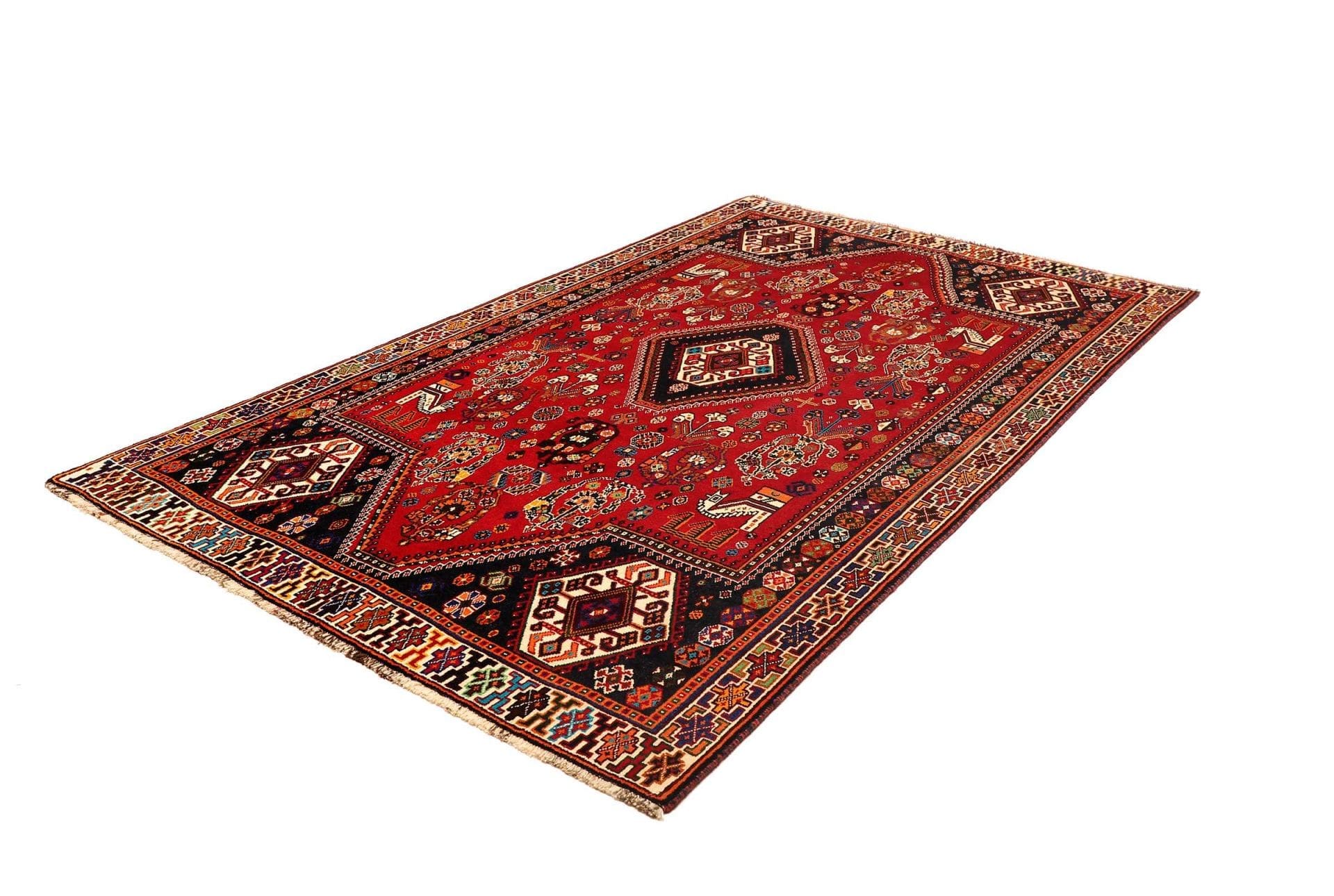 Shiraz Teppich 173 x 278 cm, Wolle auf Wolle, handgeknüpft, Perserteppich