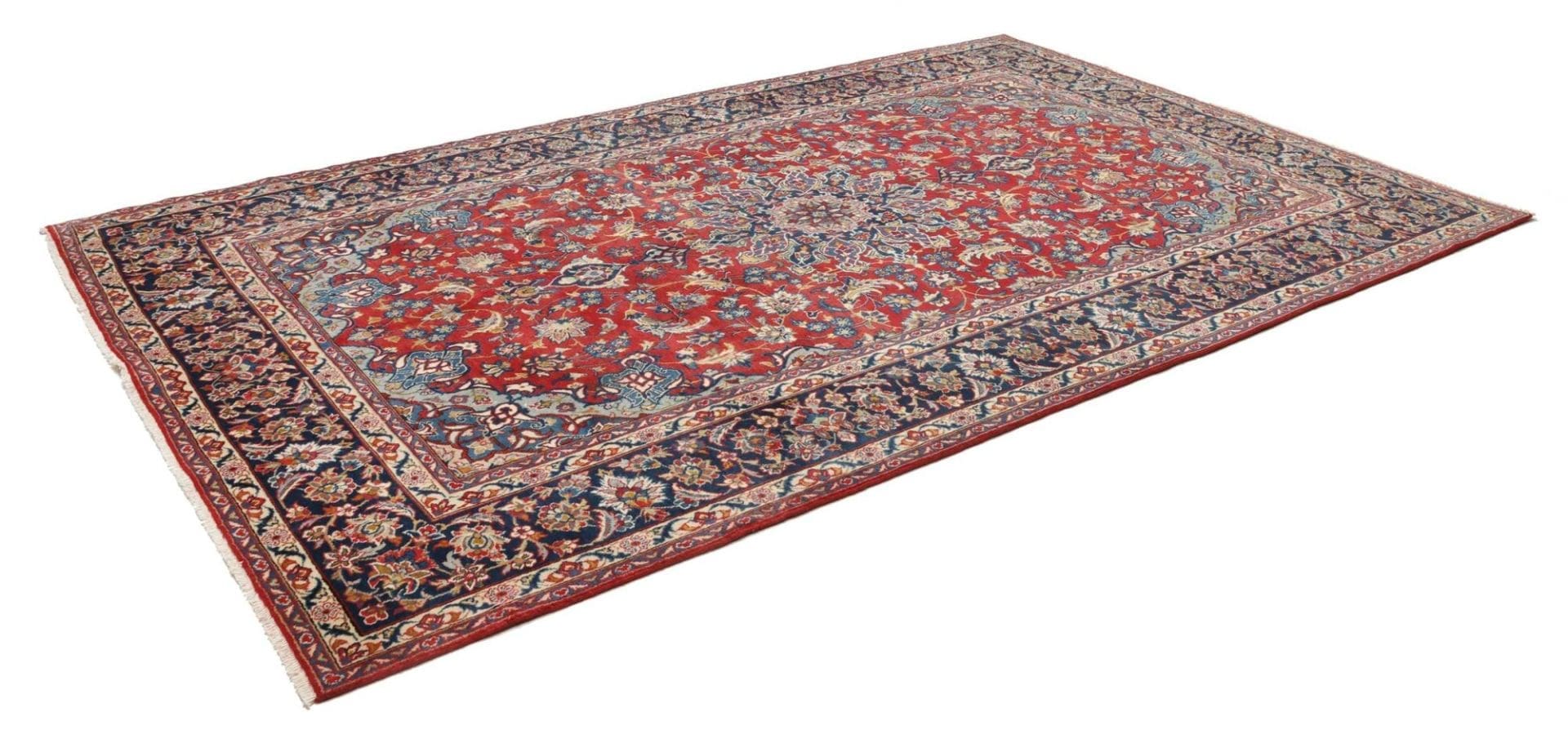 Najafabad Teppich 215 x 331cm, geometrisch, handgeknüpft, Perserteppich